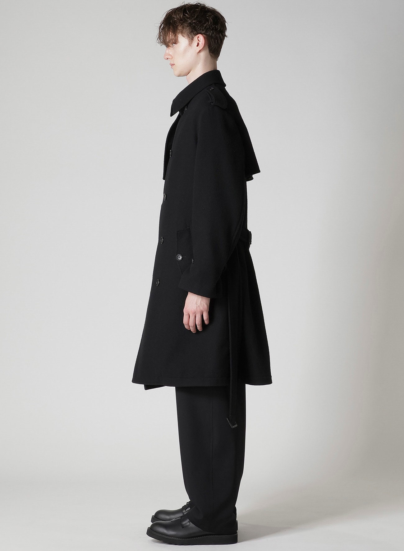 AIRY MOSSER TRENCH COAT WITH NYLON LINING