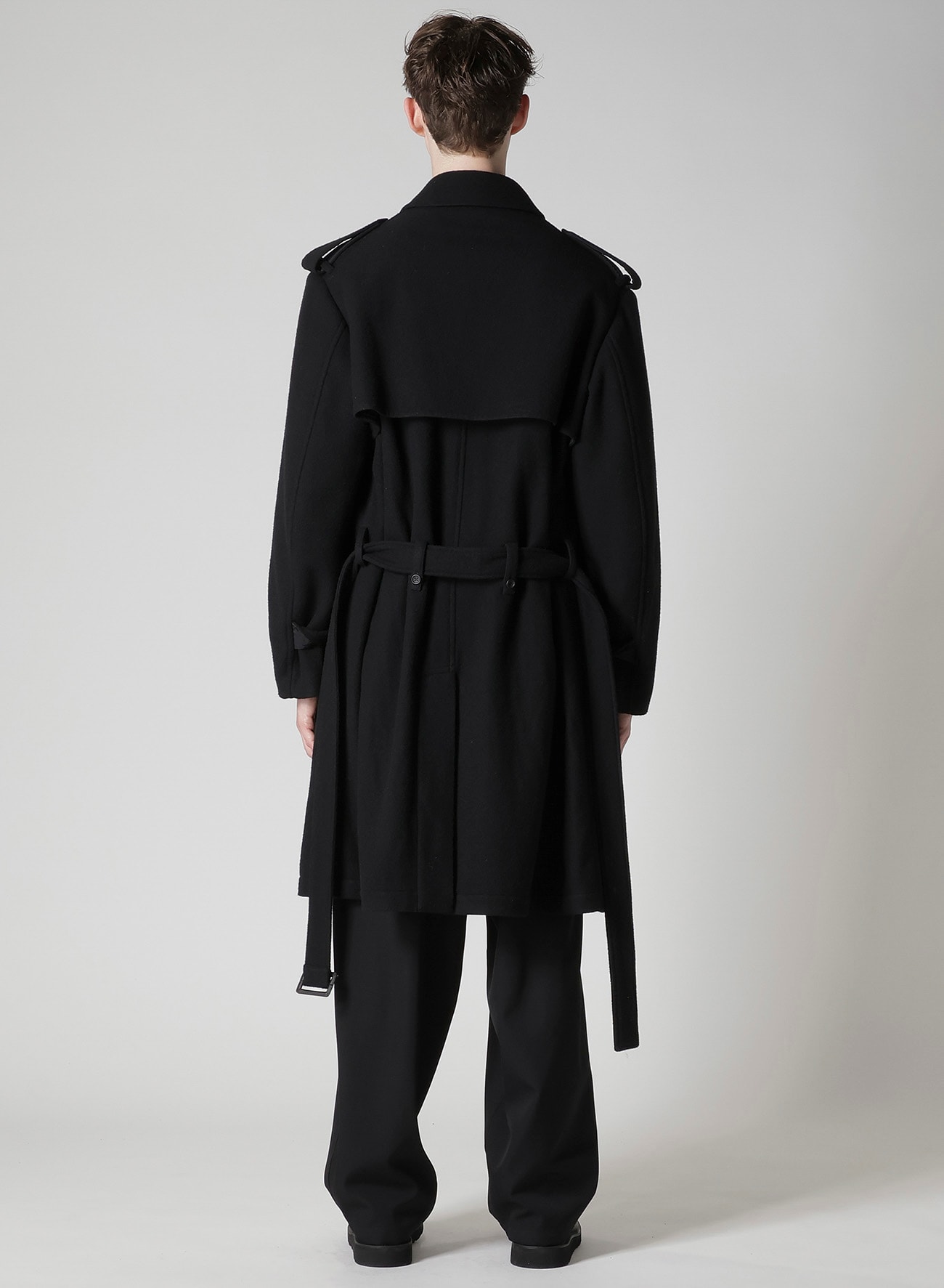 AIRY MOSSER TRENCH COAT WITH NYLON LINING
