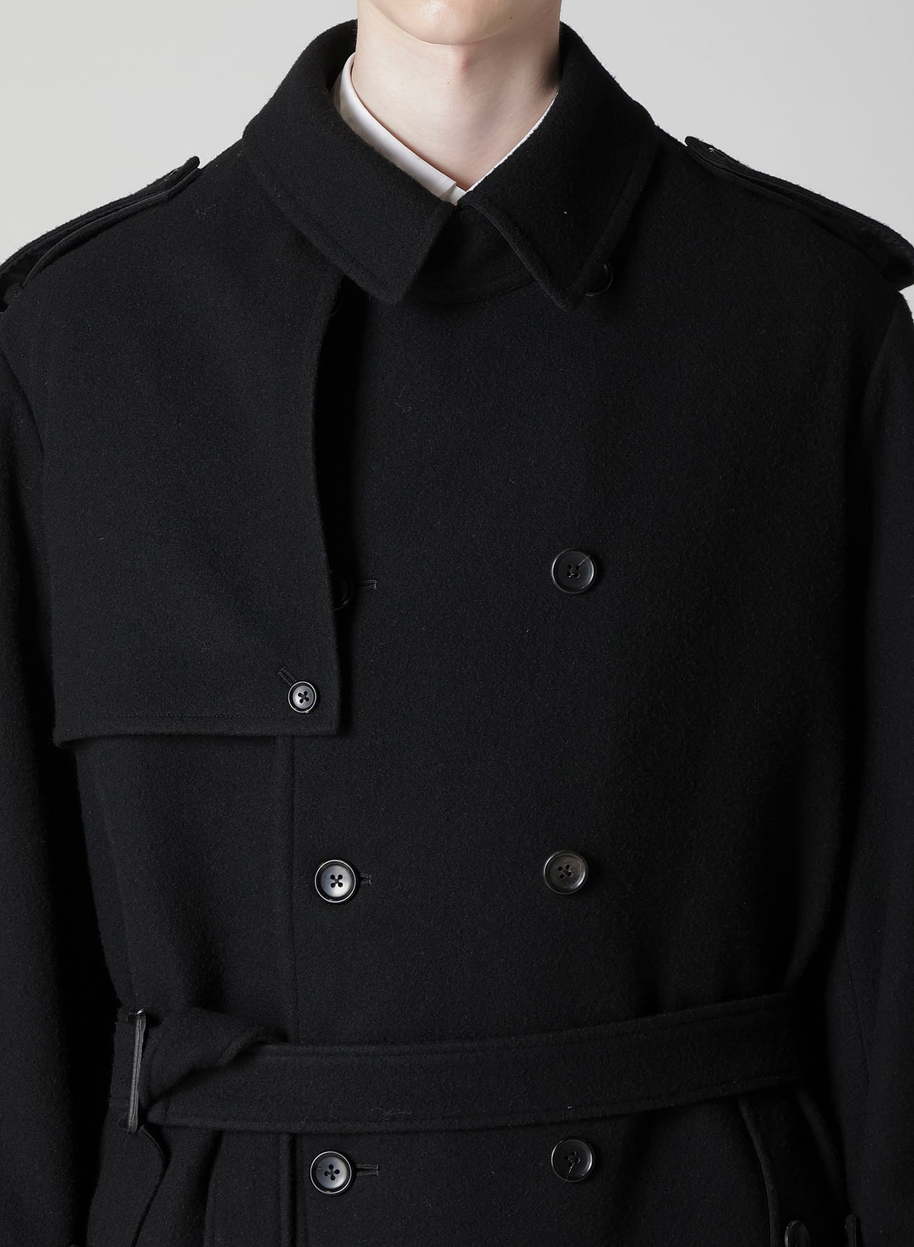 AIRY MOSSER TRENCH COAT WITH NYLON LINING
