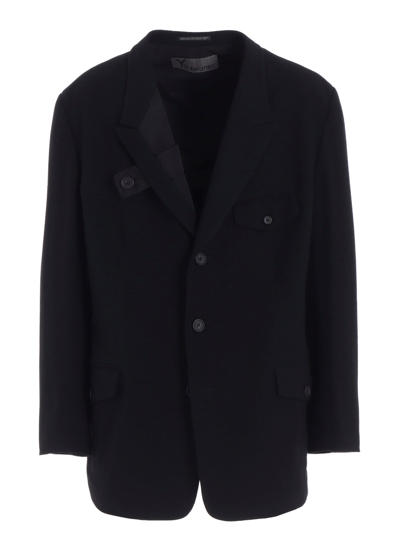 FLANNEL & NYLON RIPSTOP JACKET WITH LAPEL TAB AND UTILITY POCKETS