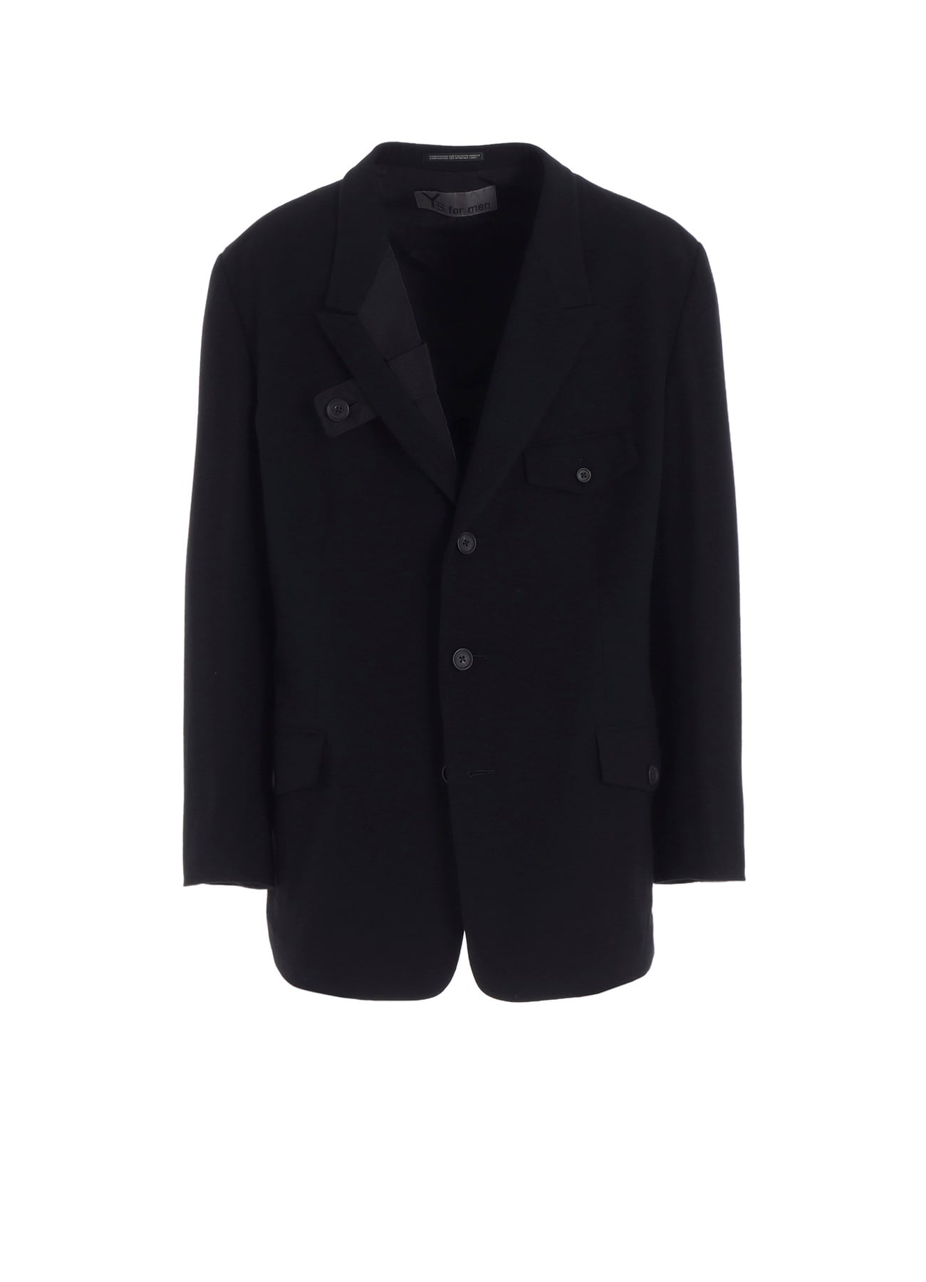 FLANNEL & NYLON RIPSTOP JACKET WITH LAPEL TAB AND UTILITY POCKETS