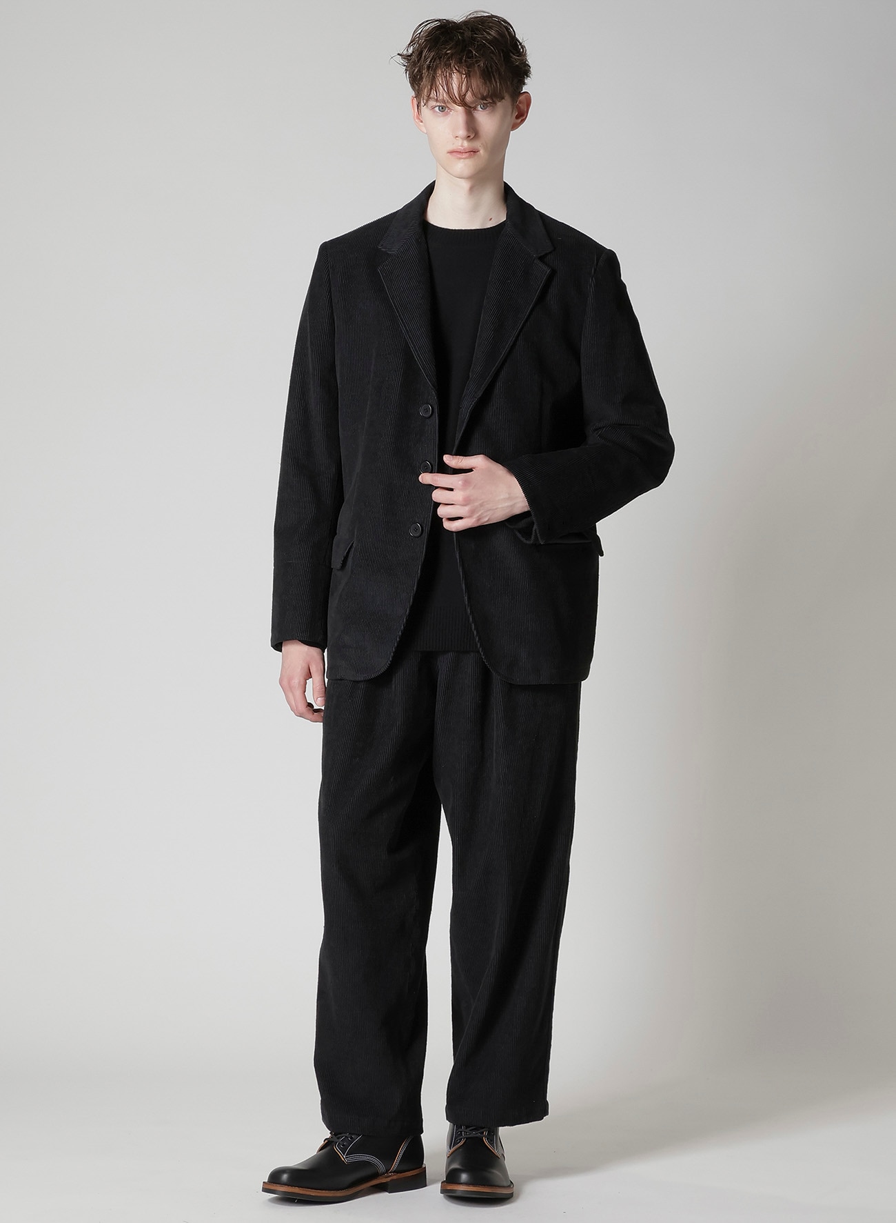 Y's for men x 120% LINO VELVET BACK SIDE GATHER JACKET