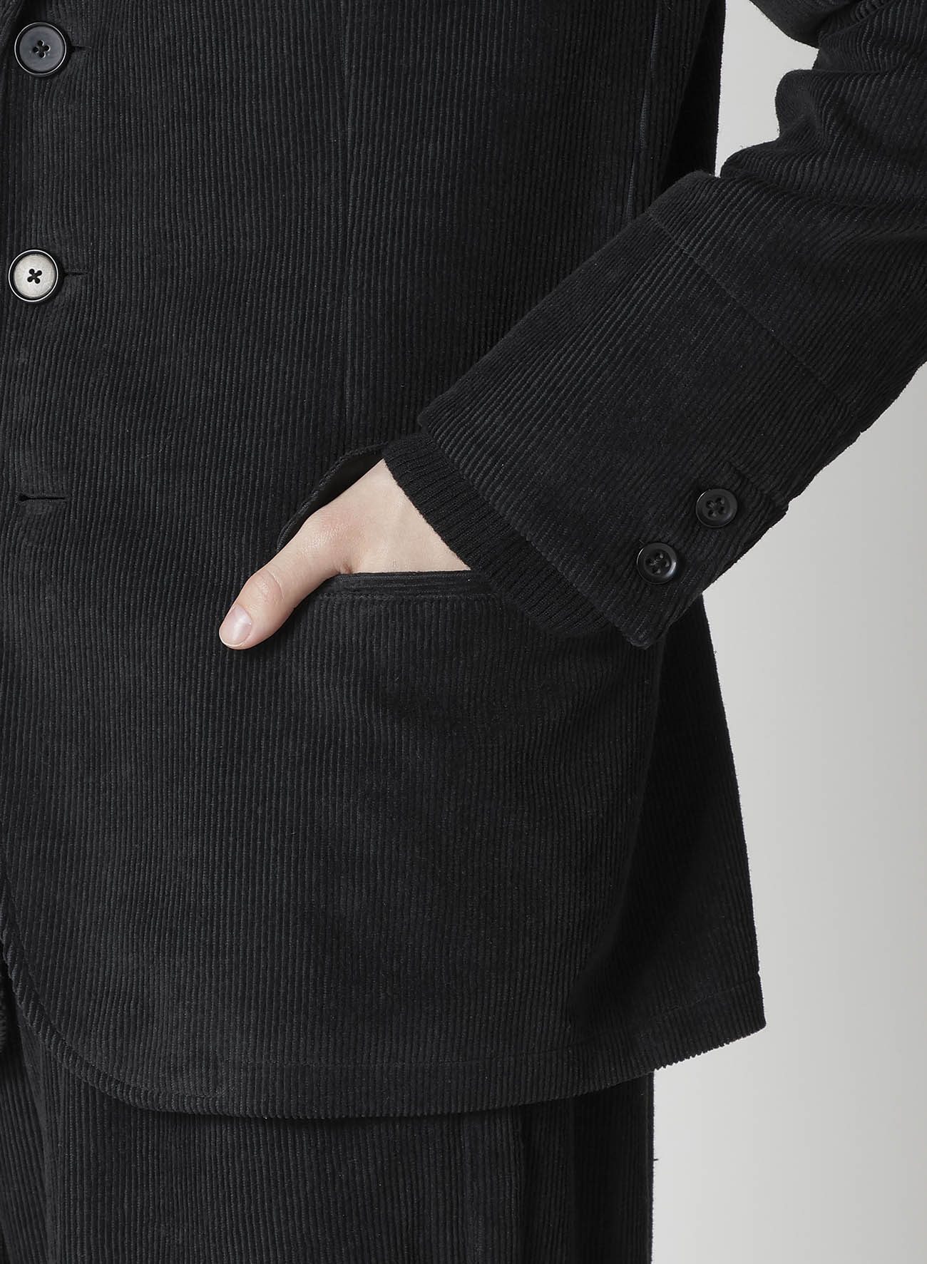 Y's for men x 120% LINO VELVET BACK SIDE GATHER JACKET