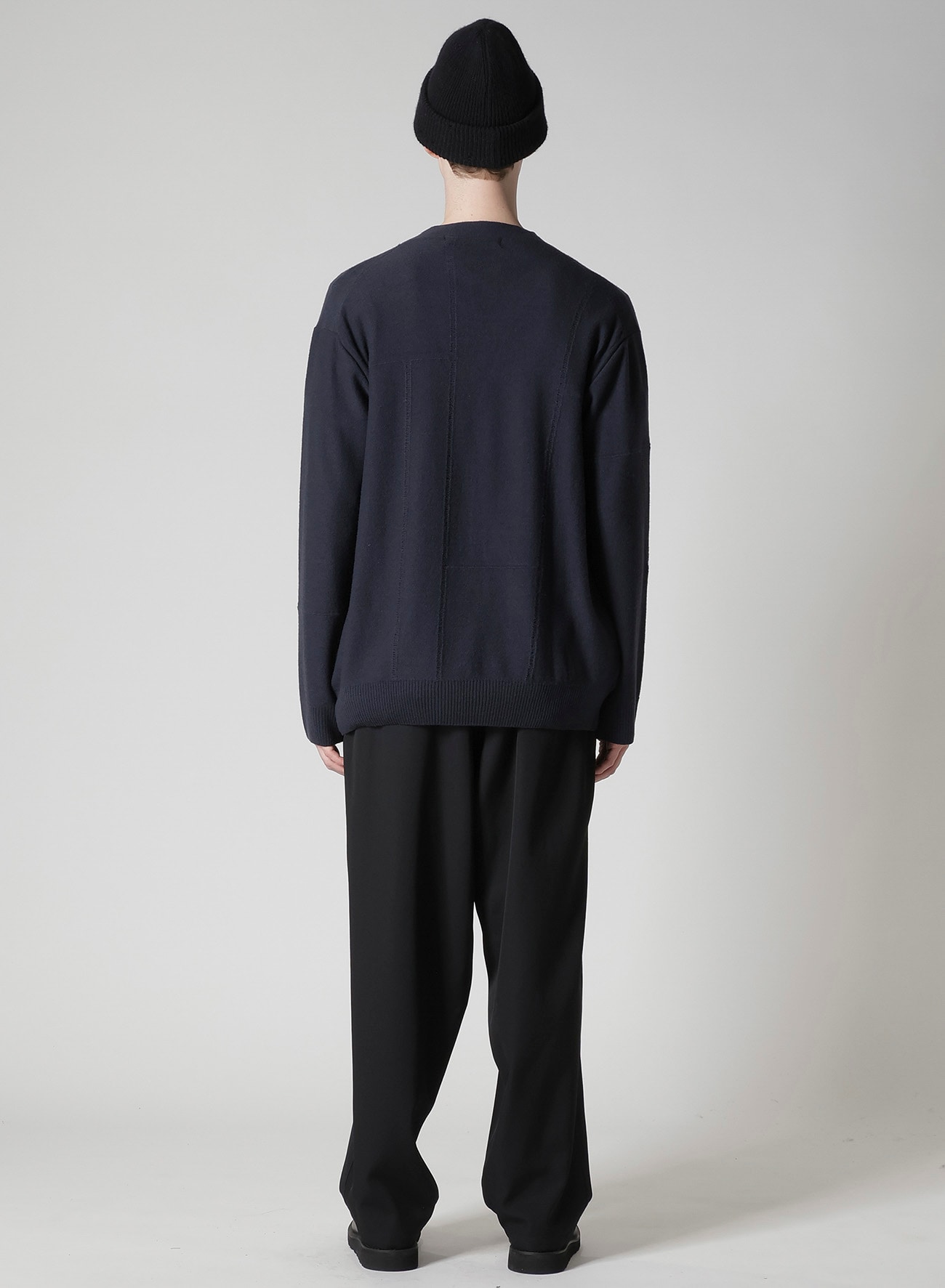 V-NECK CARDIGAN WITH PANEL DESIGN