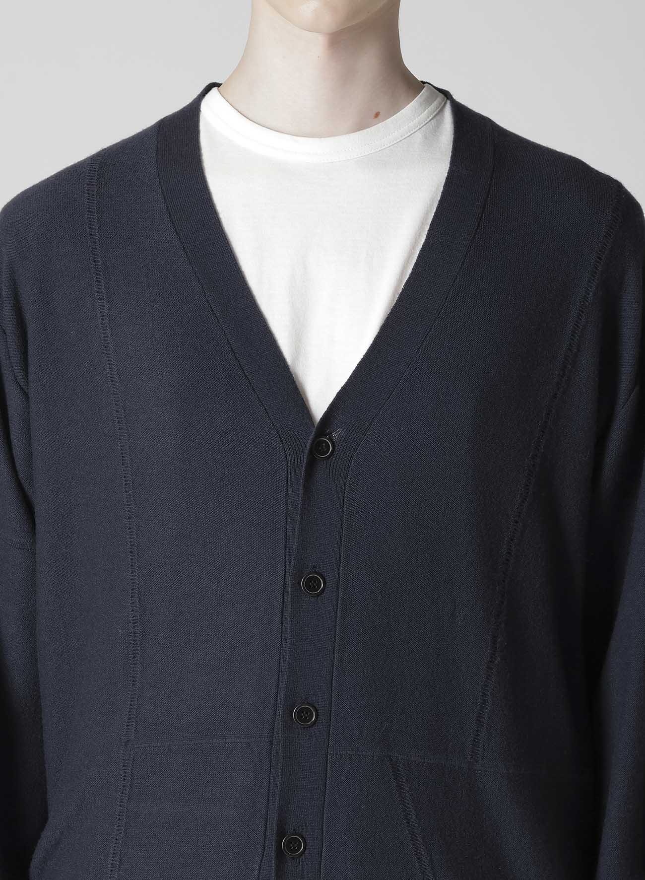 V-NECK CARDIGAN WITH PANEL DESIGN