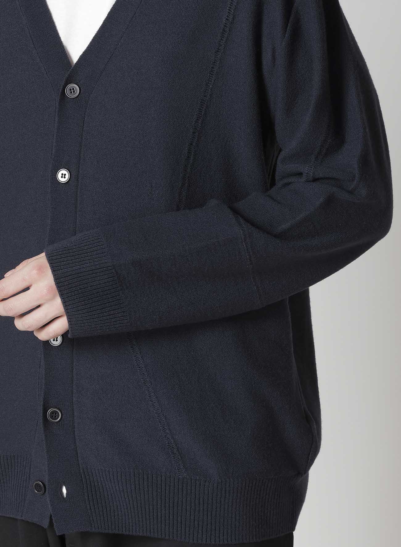 V-NECK CARDIGAN WITH PANEL DESIGN