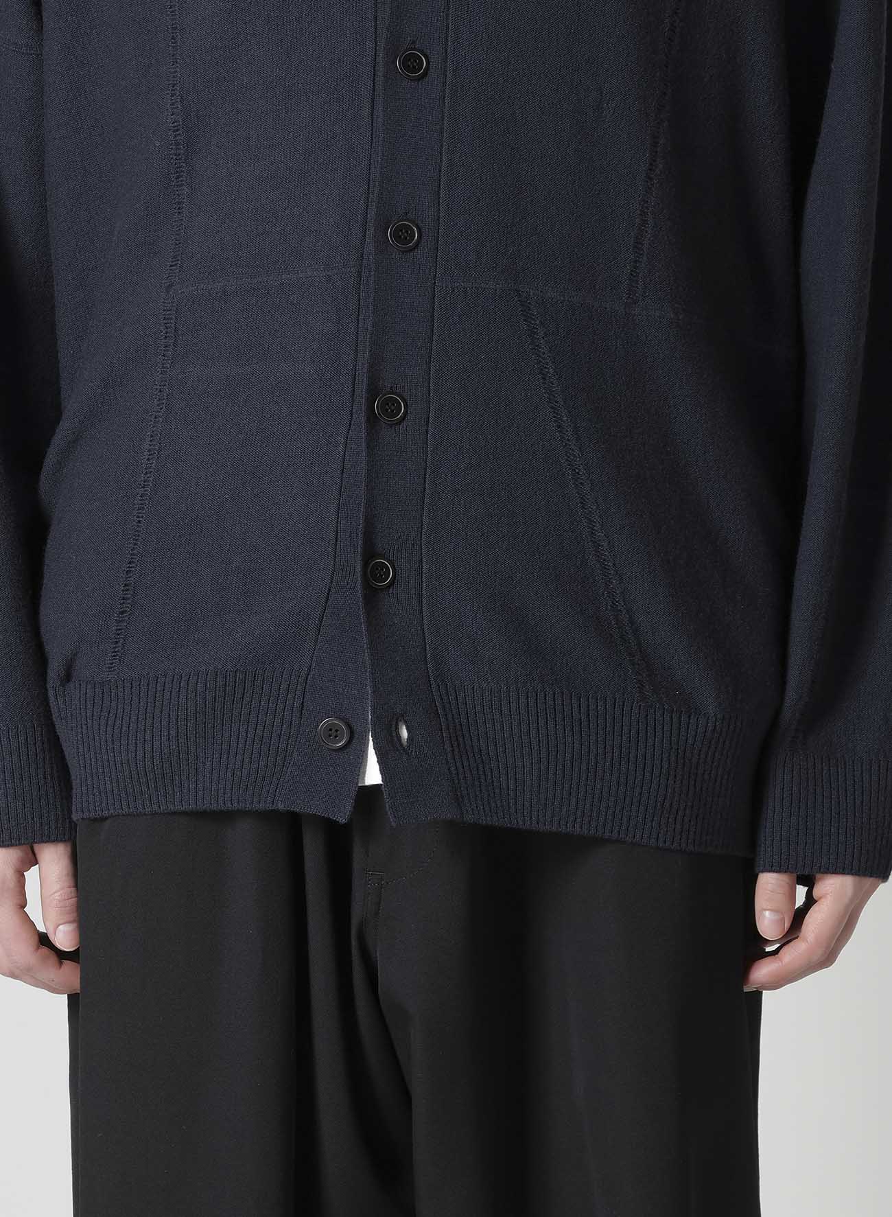 V-NECK CARDIGAN WITH PANEL DESIGN