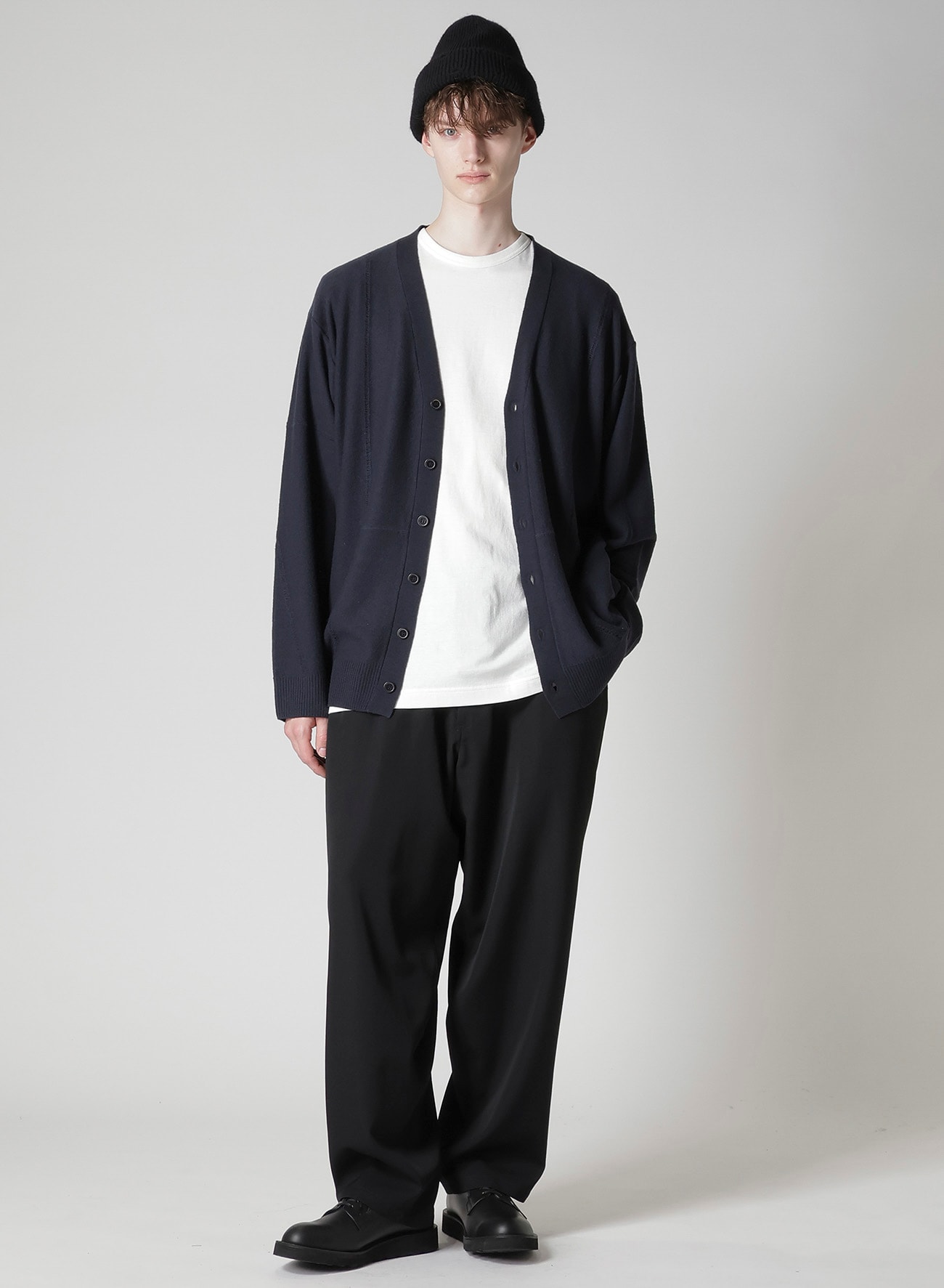 V-NECK CARDIGAN WITH PANEL DESIGN