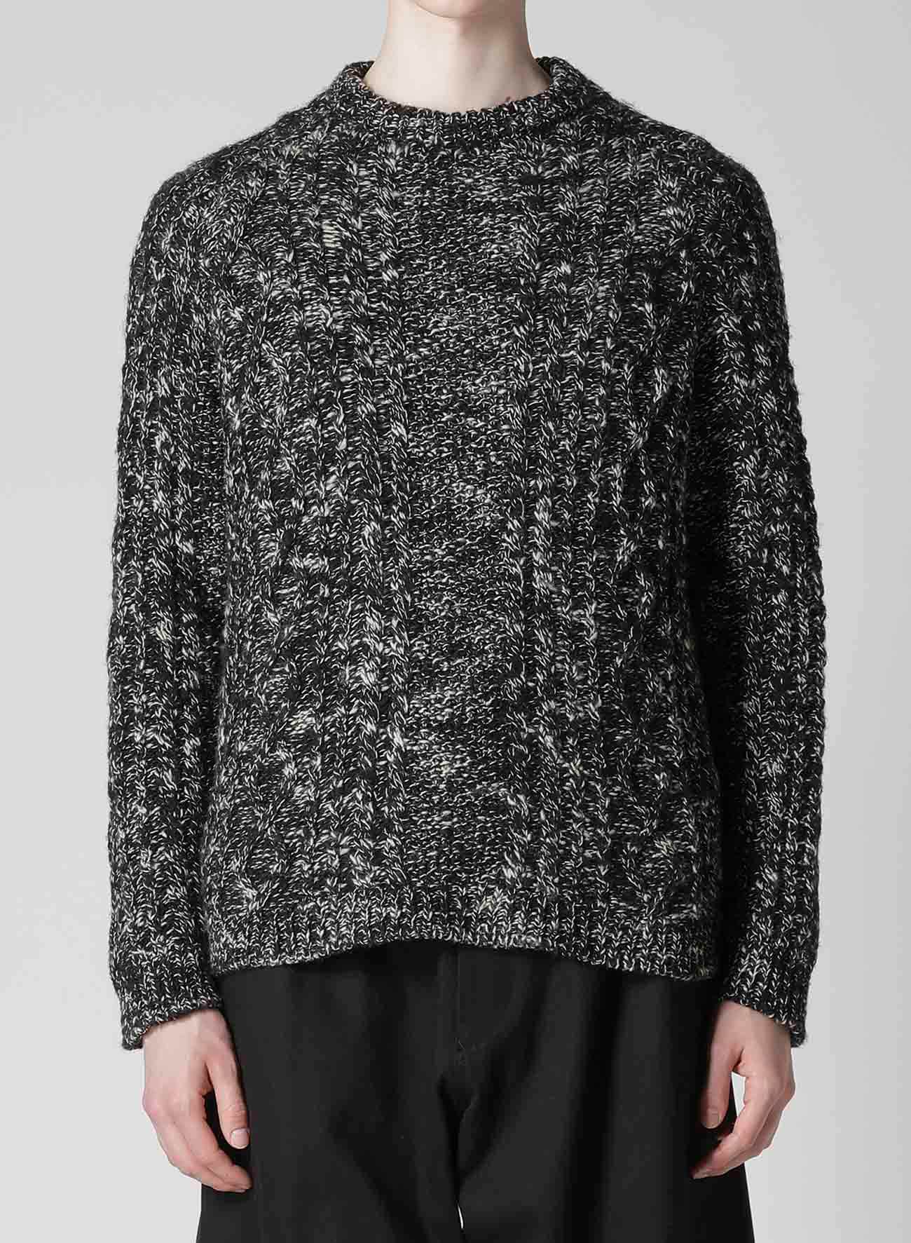 ARAN KNIT ROUND NECK PULLOVER