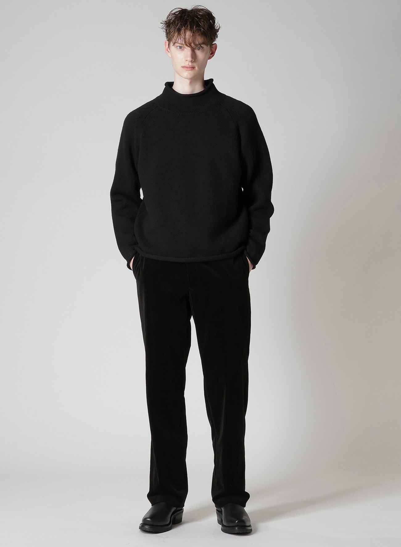 【Y's for men × MASSES】WOOL SINGLE STITCH MOCK NECK PULLOVER