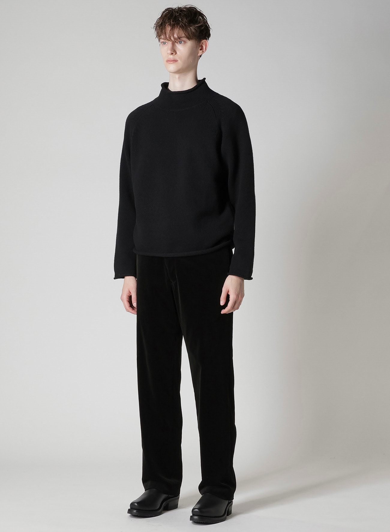 【Y's for men × MASSES】WOOL SINGLE STITCH MOCK NECK PULLOVER