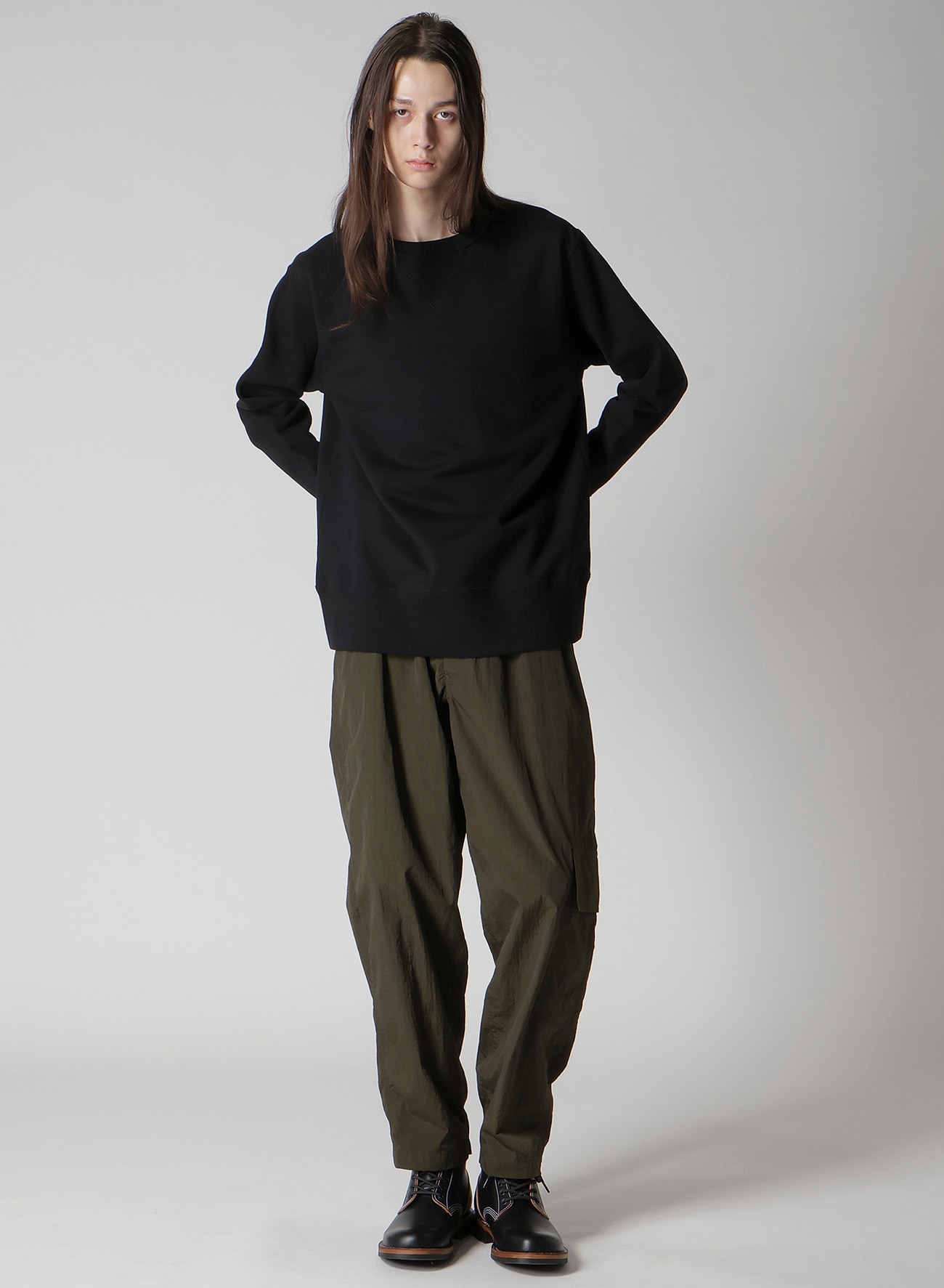 NYLON RIPSTOP SIDE-TUCK DRAWSTRING PANTS