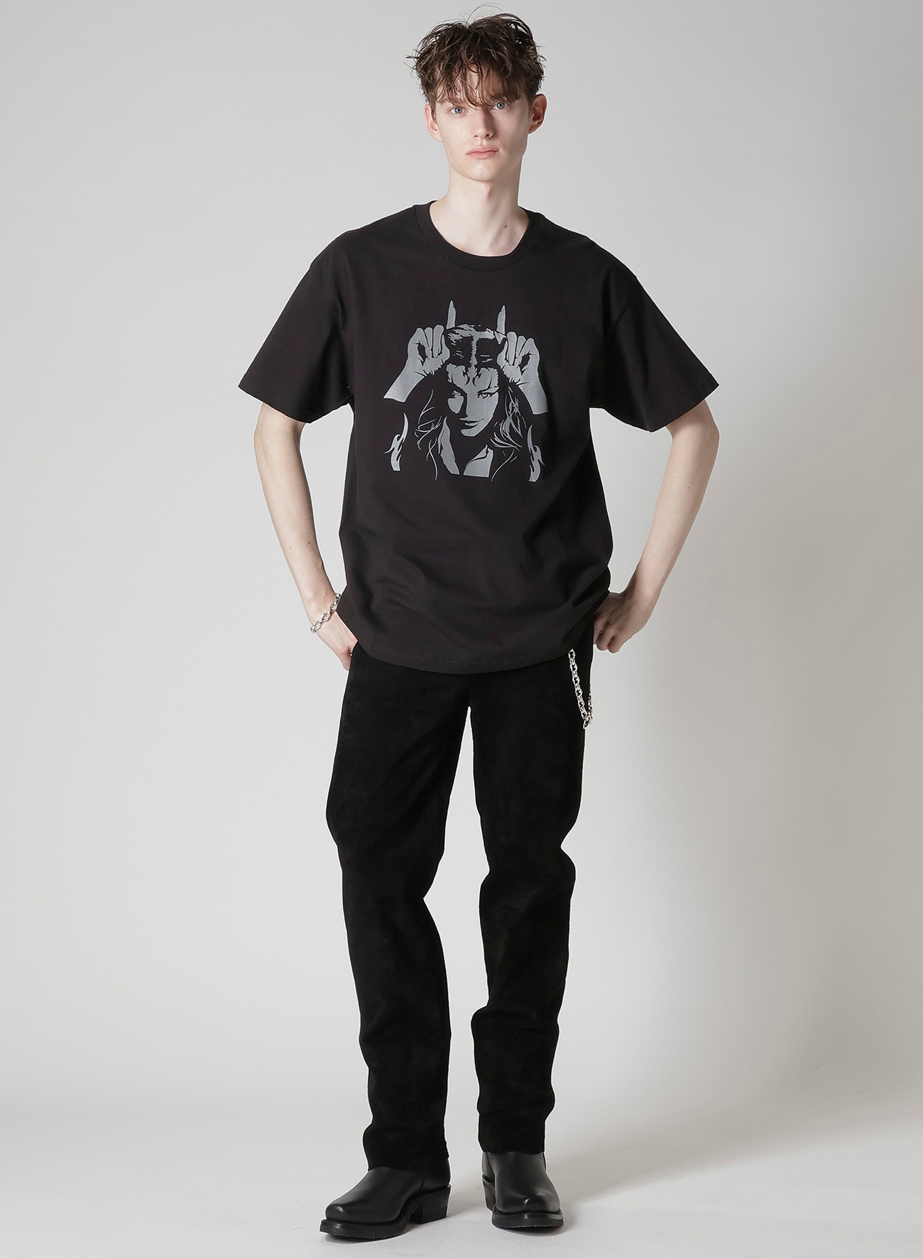 【Y's for men × MASSES】COTTON SINGLE PRINT ROUND NECK SHORT SLEEVE T