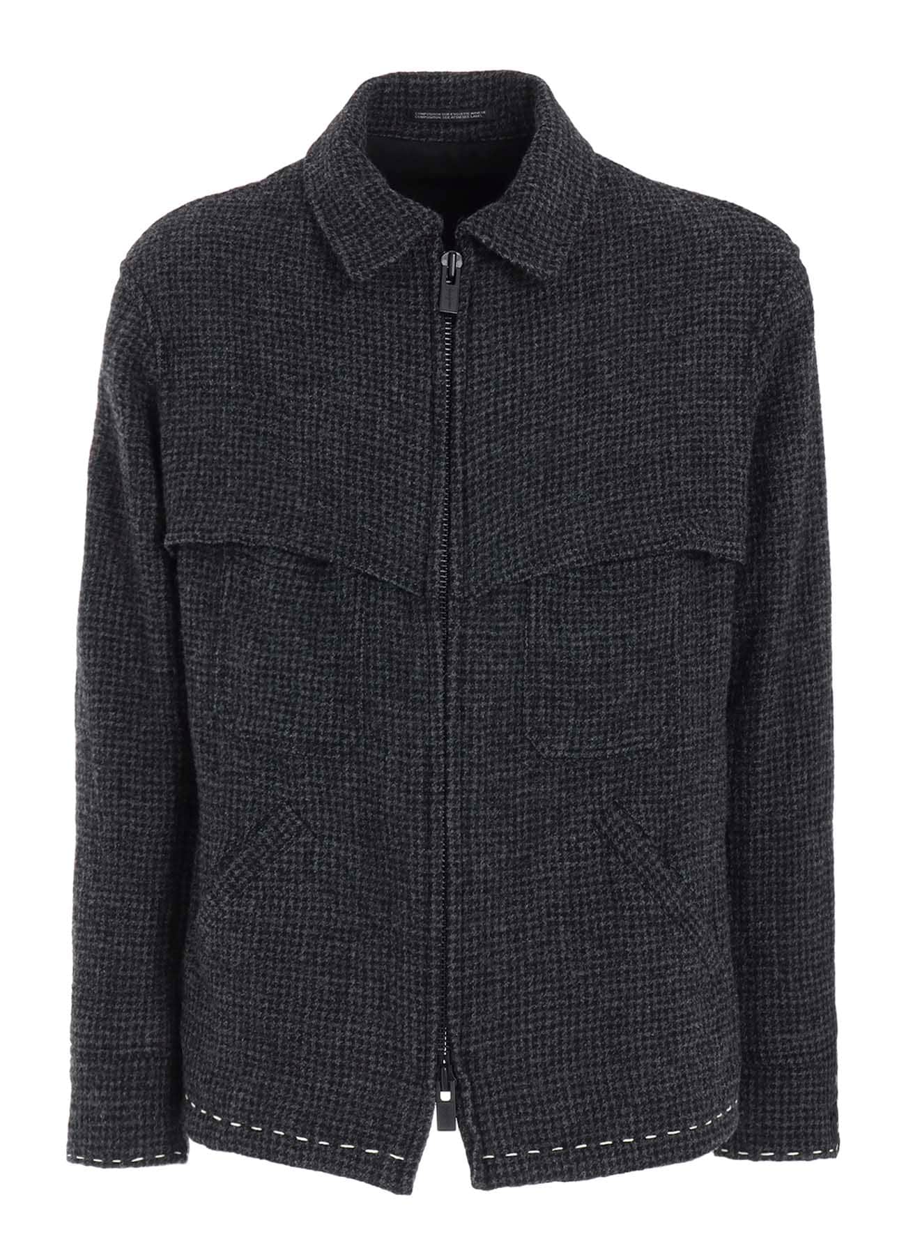 HOUNDSTOOTH BLOUSON WITH HAND STITCH