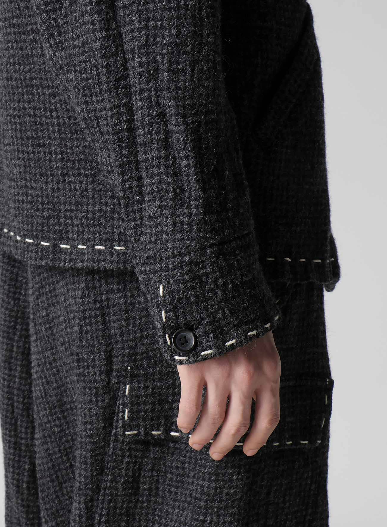 HOUNDSTOOTH BLOUSON WITH HAND STITCH