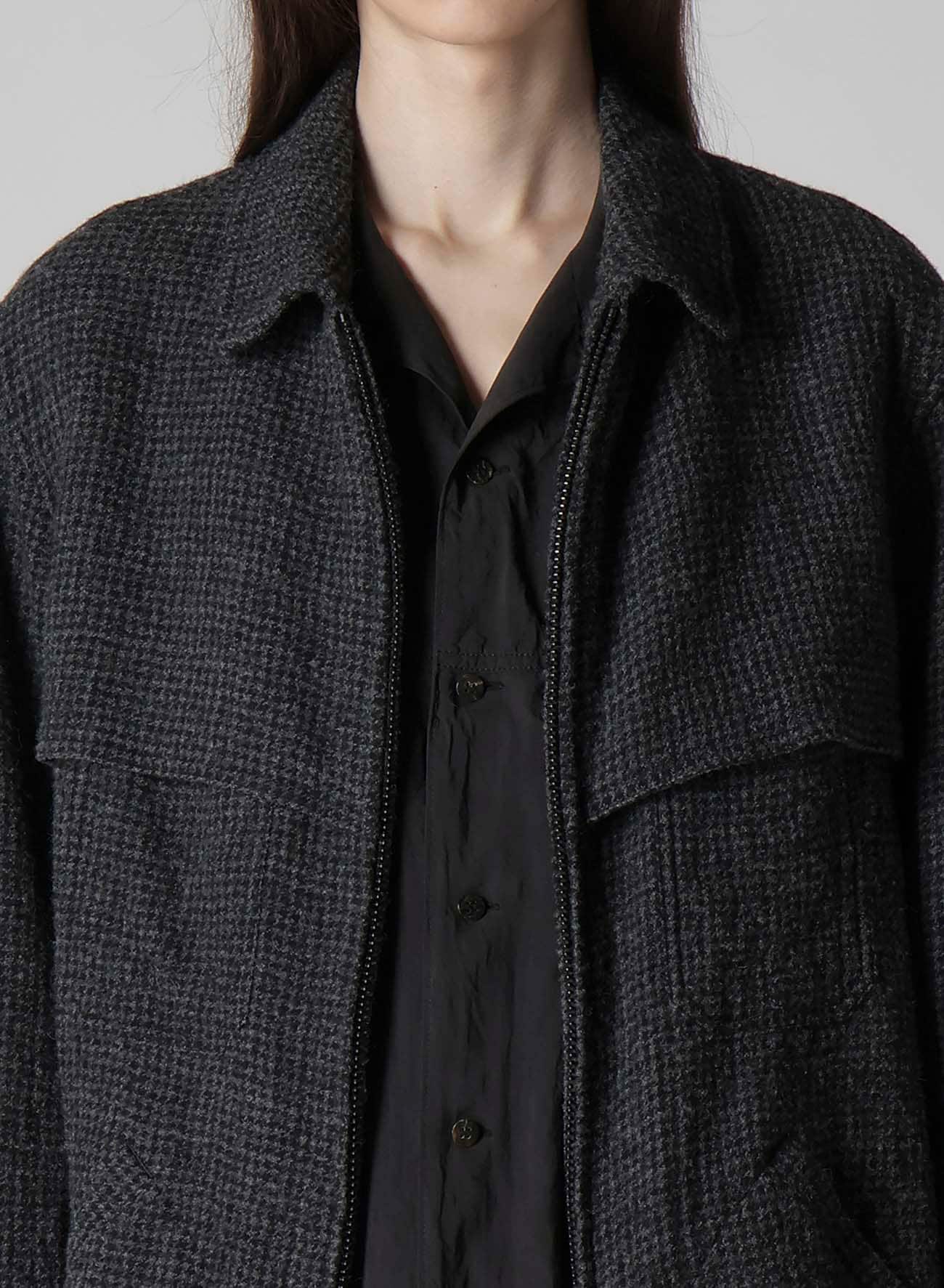 HOUNDSTOOTH BLOUSON WITH HAND STITCH