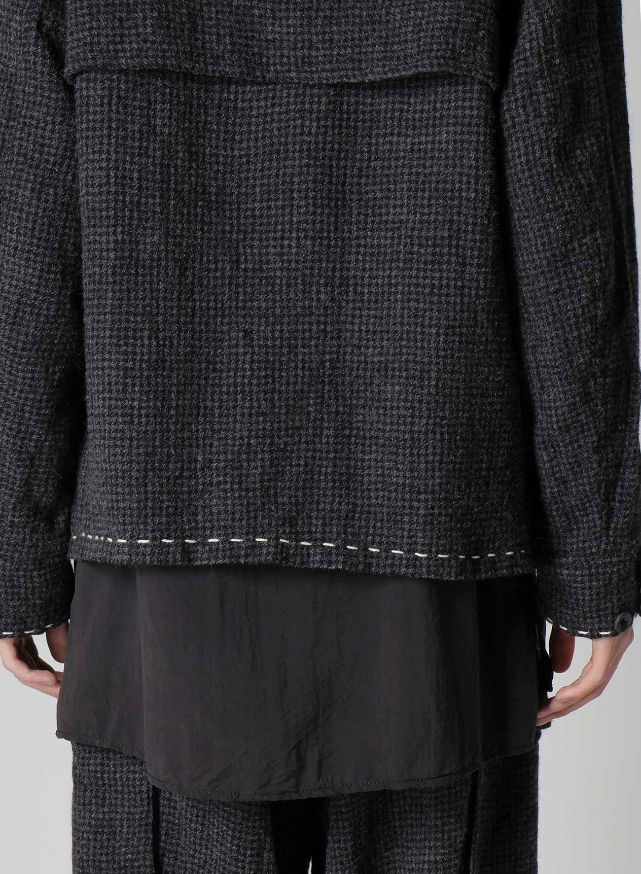 HOUNDSTOOTH BLOUSON WITH HAND STITCH