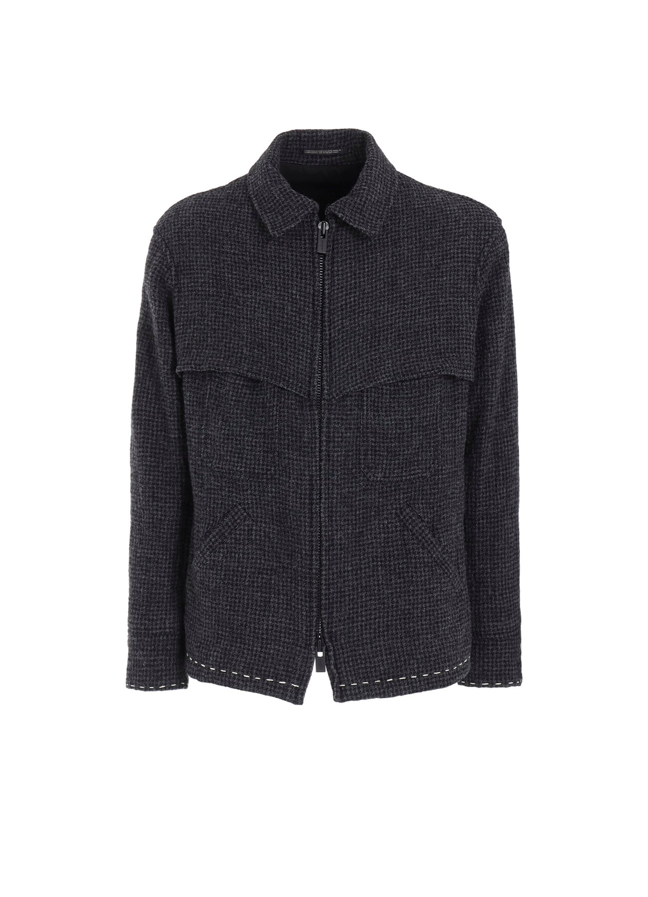 HOUNDSTOOTH BLOUSON WITH HAND STITCH