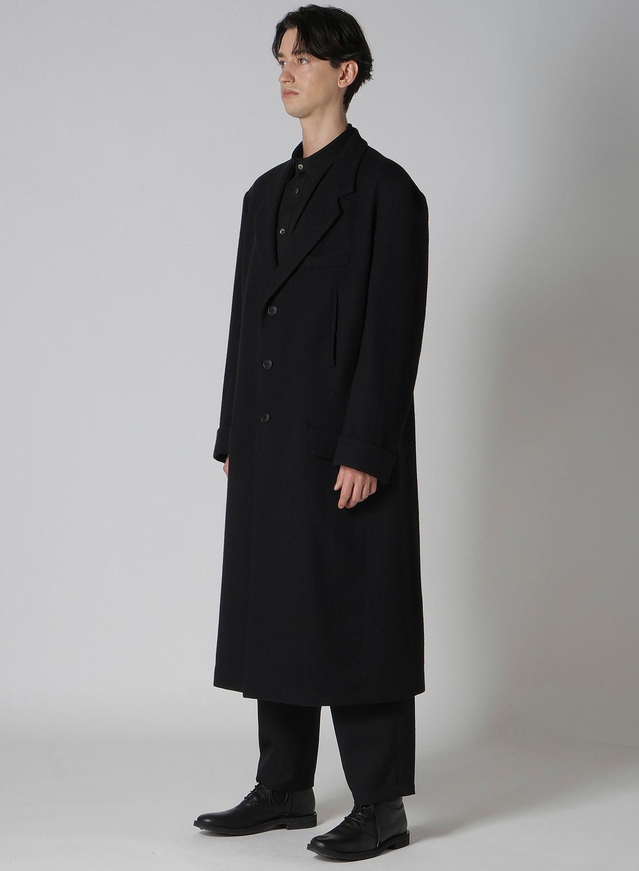 WOOL NYLON LONG JACKET WITH MACKIN SLEEVE