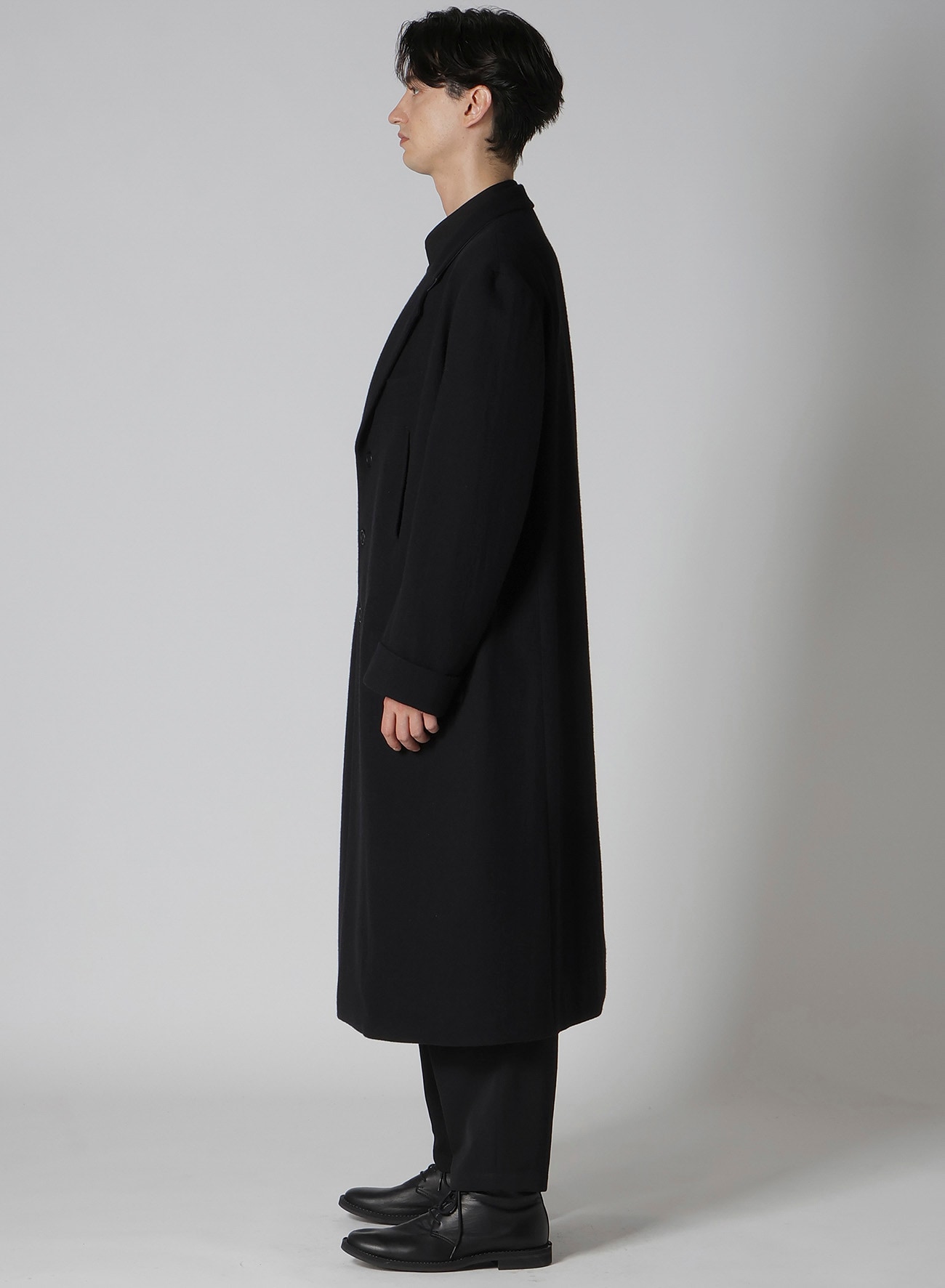 WOOL NYLON LONG JACKET WITH MACKIN SLEEVE