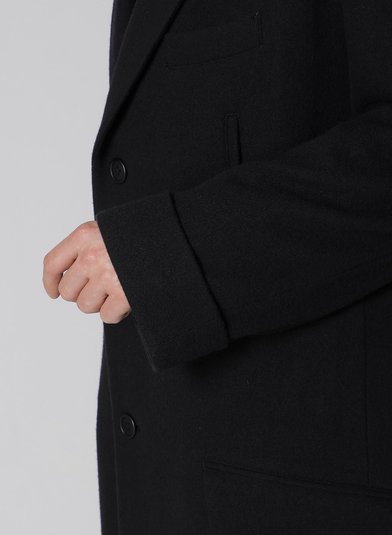 WOOL NYLON LONG JACKET WITH MACKIN SLEEVE