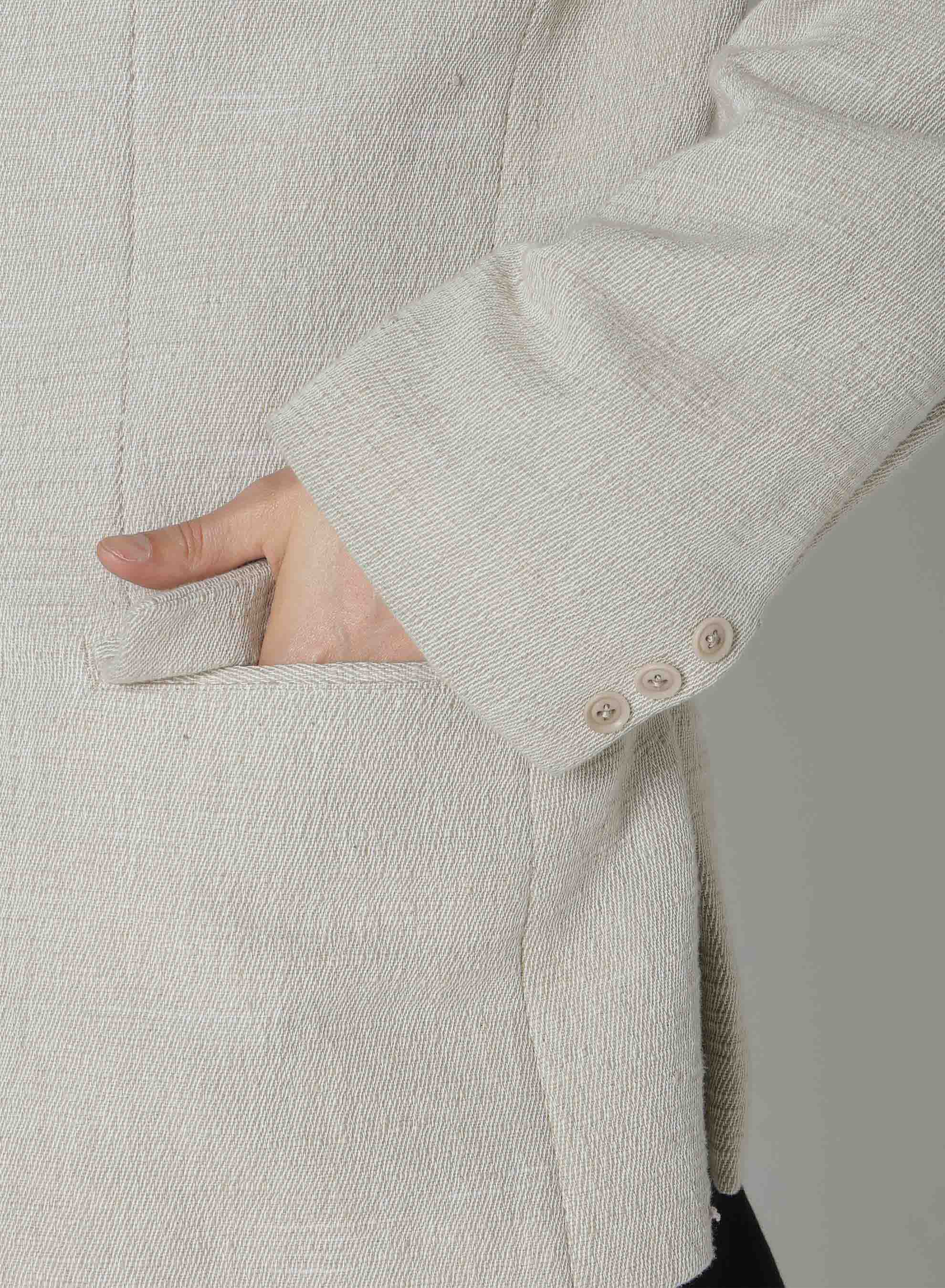 HAND SPAN COTTON JACKET WITH DOUBLE BREASTED