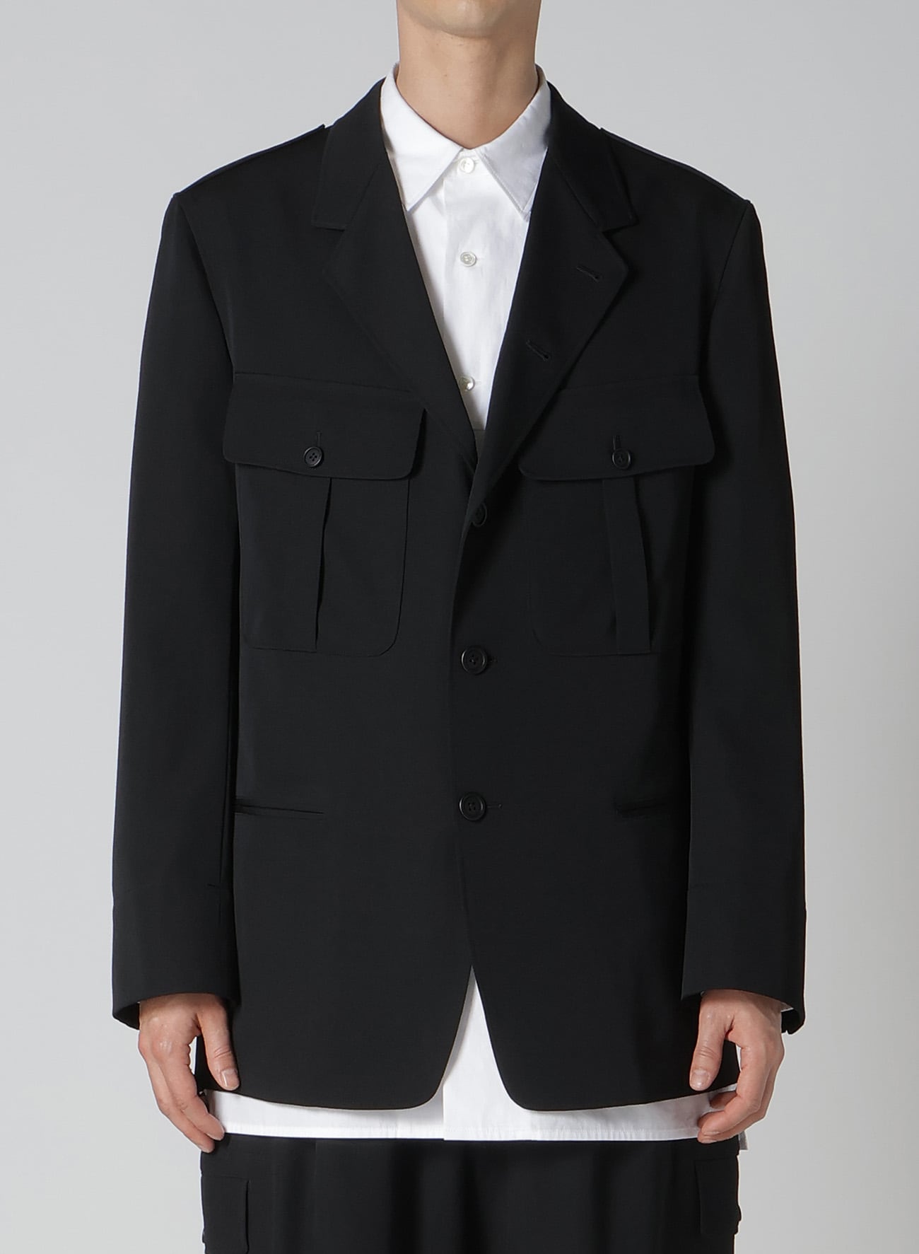 GABARDINE ACTION PLEATS JACKET