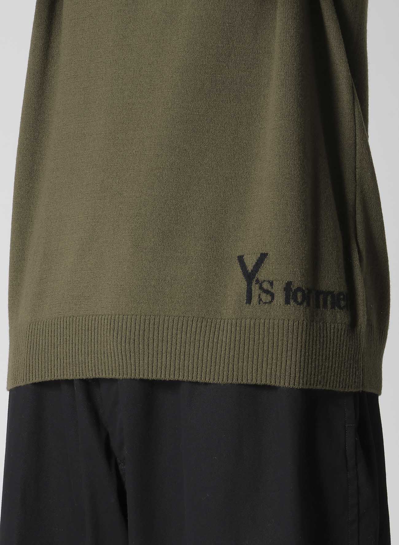 ROUND NECK INTARSIA KNIT WITH "Y's for men" LOGO