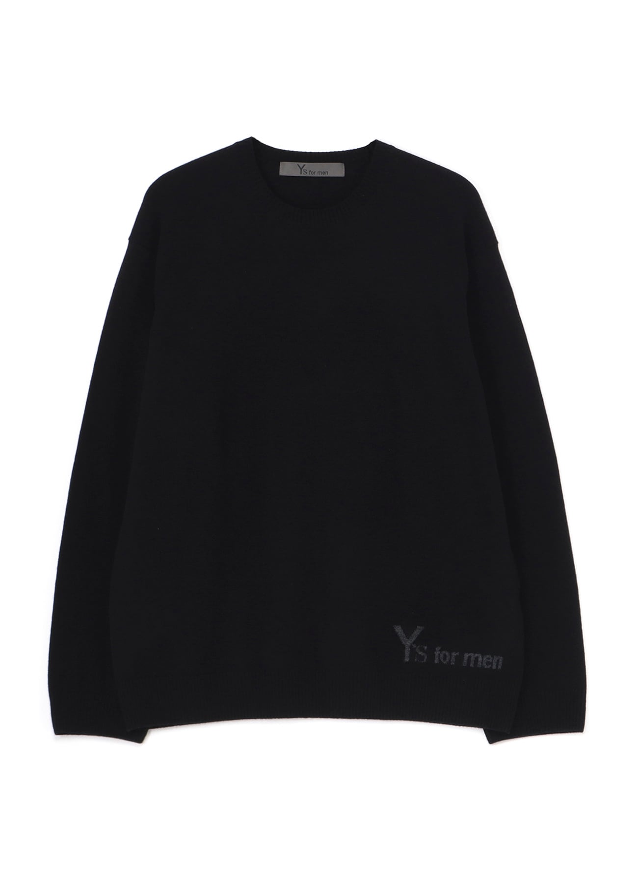 ROUND NECK INTARSIA KNIT WITH "Y's for men" LOGO