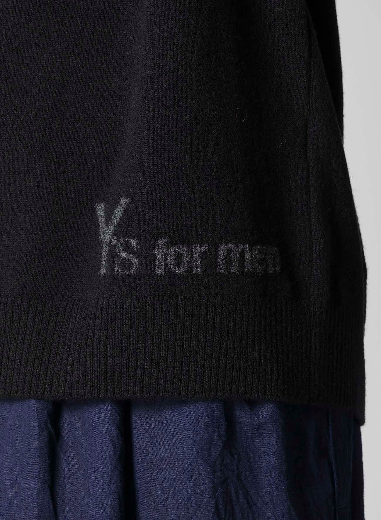 ROUND NECK INTARSIA KNIT WITH "Y's for men" LOGO