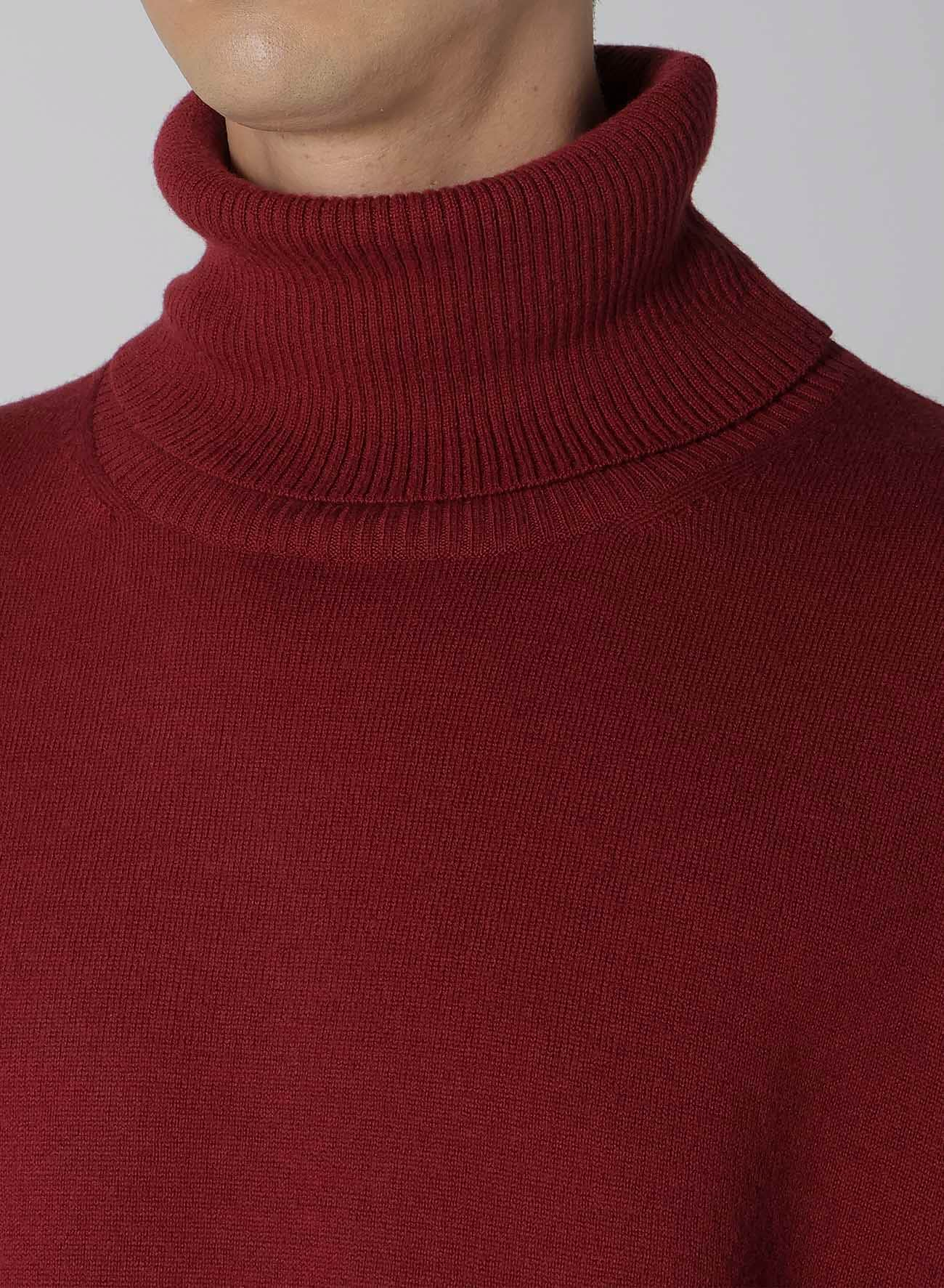 TURTLE NECK INTARSIA KNIT WITH "Y's for men" LOGO