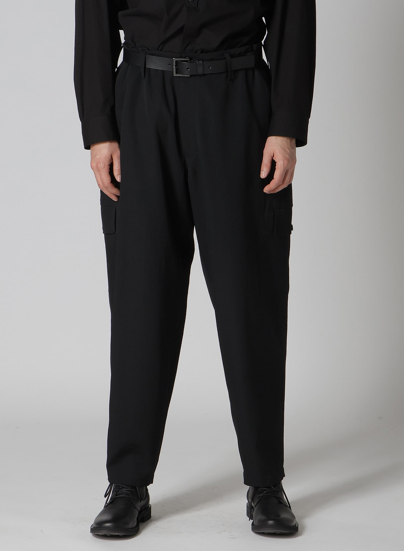 GABARDINE SIDE TUCK PANTS(S Black): Y's for men｜THE SHOP YOHJI YAMAMOTO