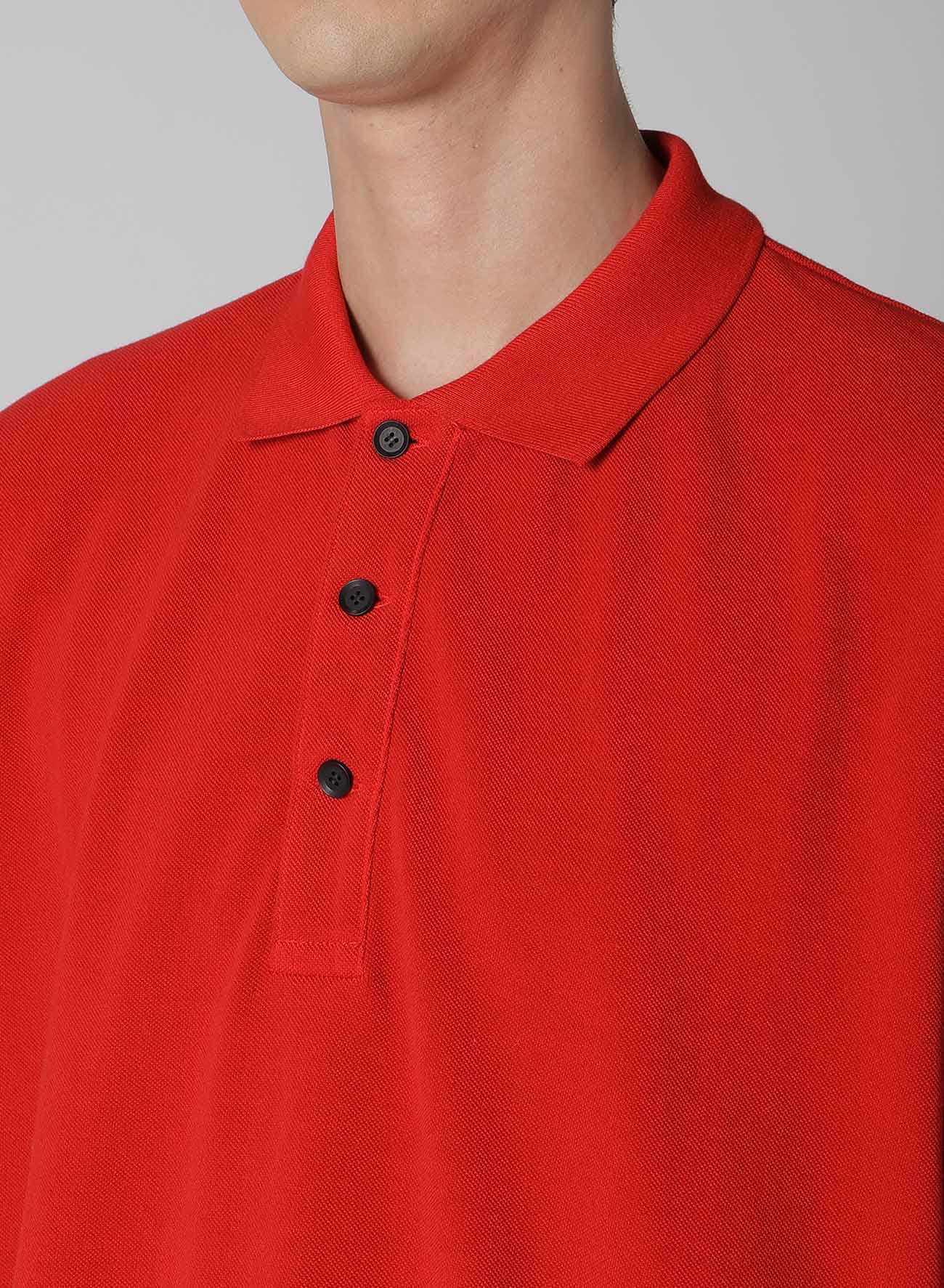 SEED STITCH POLO WITH LOGO EMBROIDERY