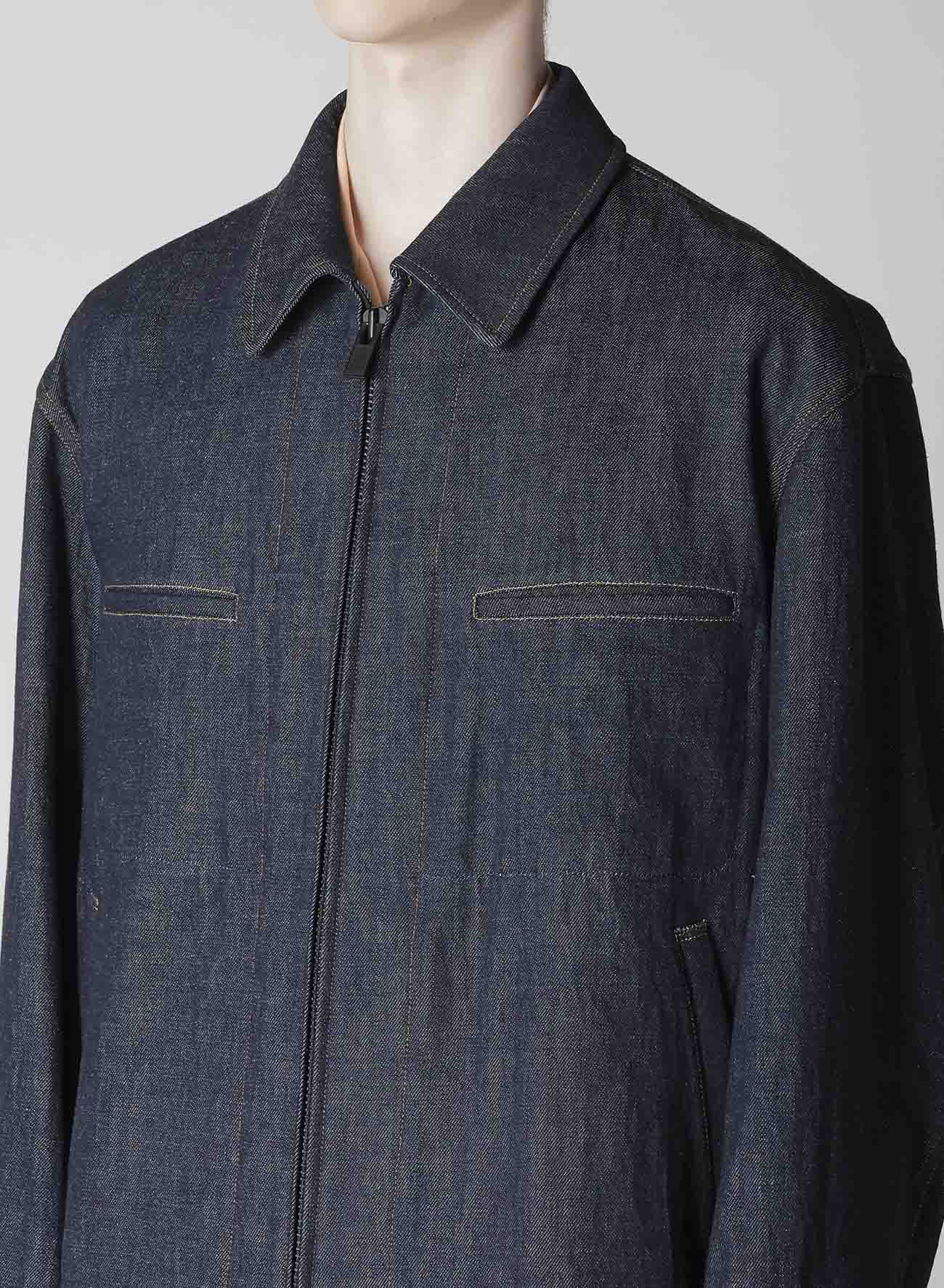 12oz DENIM BLOUSON WITH COLOR COMBI STITCH