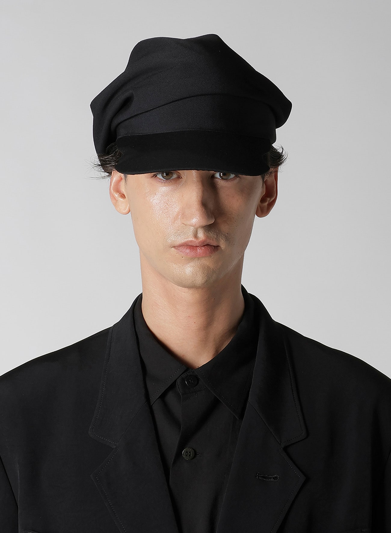 WOOL GABARDINE DRAPE CAP