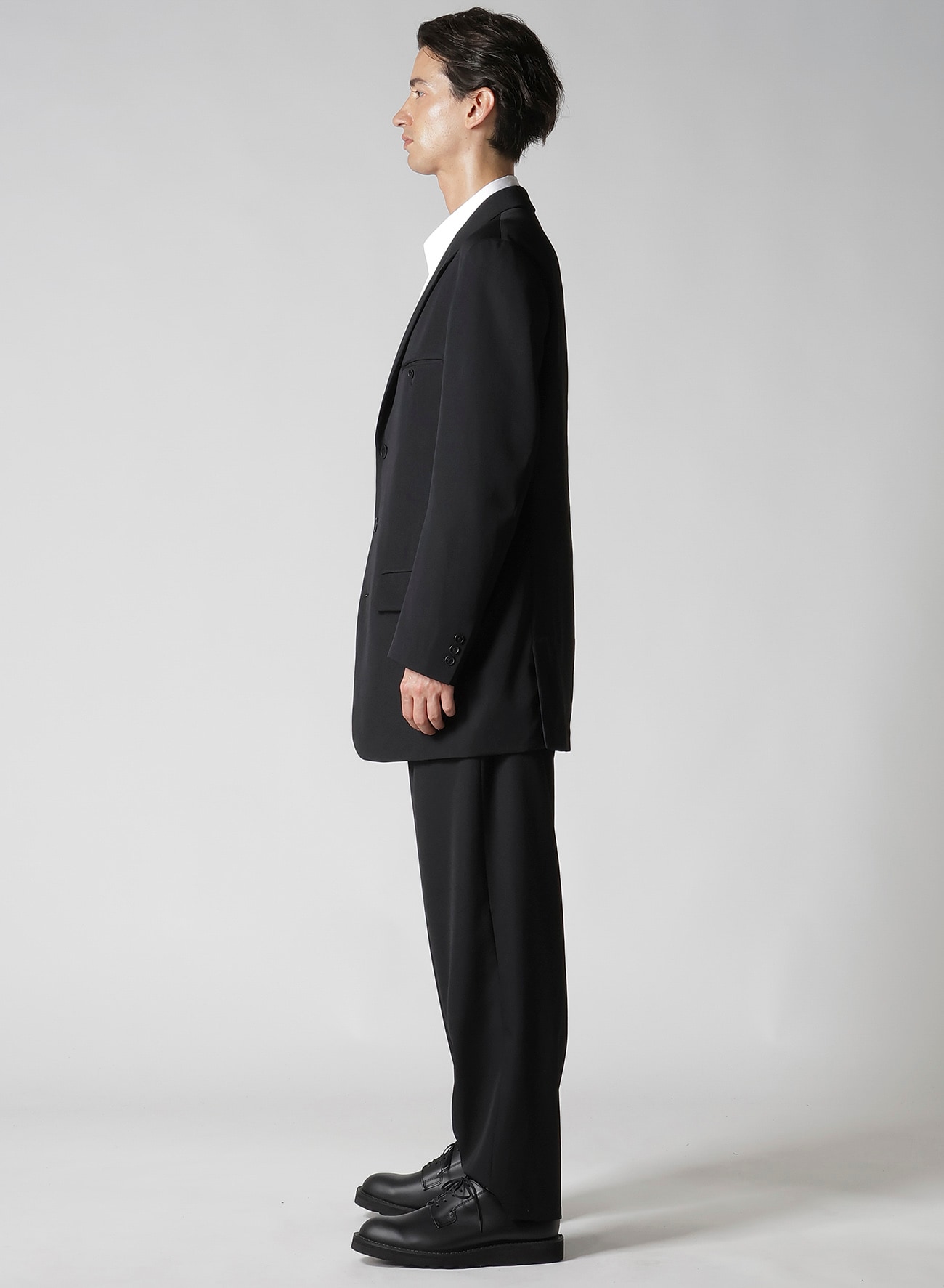 WOOL GABARDINE JACKET WITH RIGHT POCKET