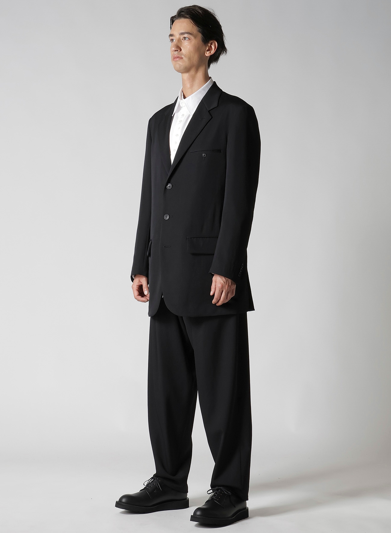 WOOL GABARDINE JACKET WITH RIGHT POCKET