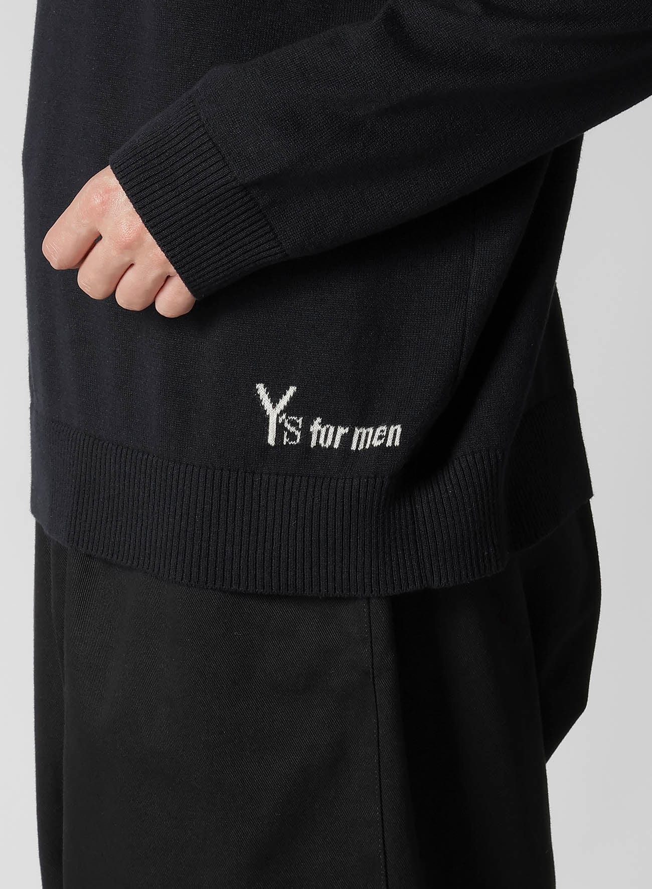 Y's for men INTERSIA LOGO ROUND NECK PULL OVER KNIT