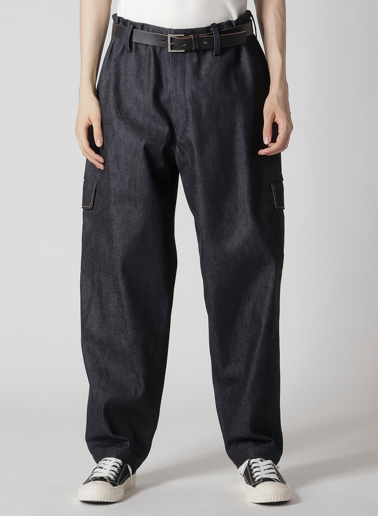 【1/11 10:00 Release】13oz UNEVEN YARN DENIM TUCK PANTS WITH COLOR COMBI STITCH