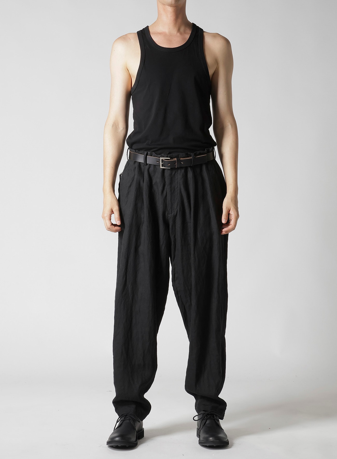 Y's for men x 120% LINO LINEN BACK SIDE ZIPPER PANTS