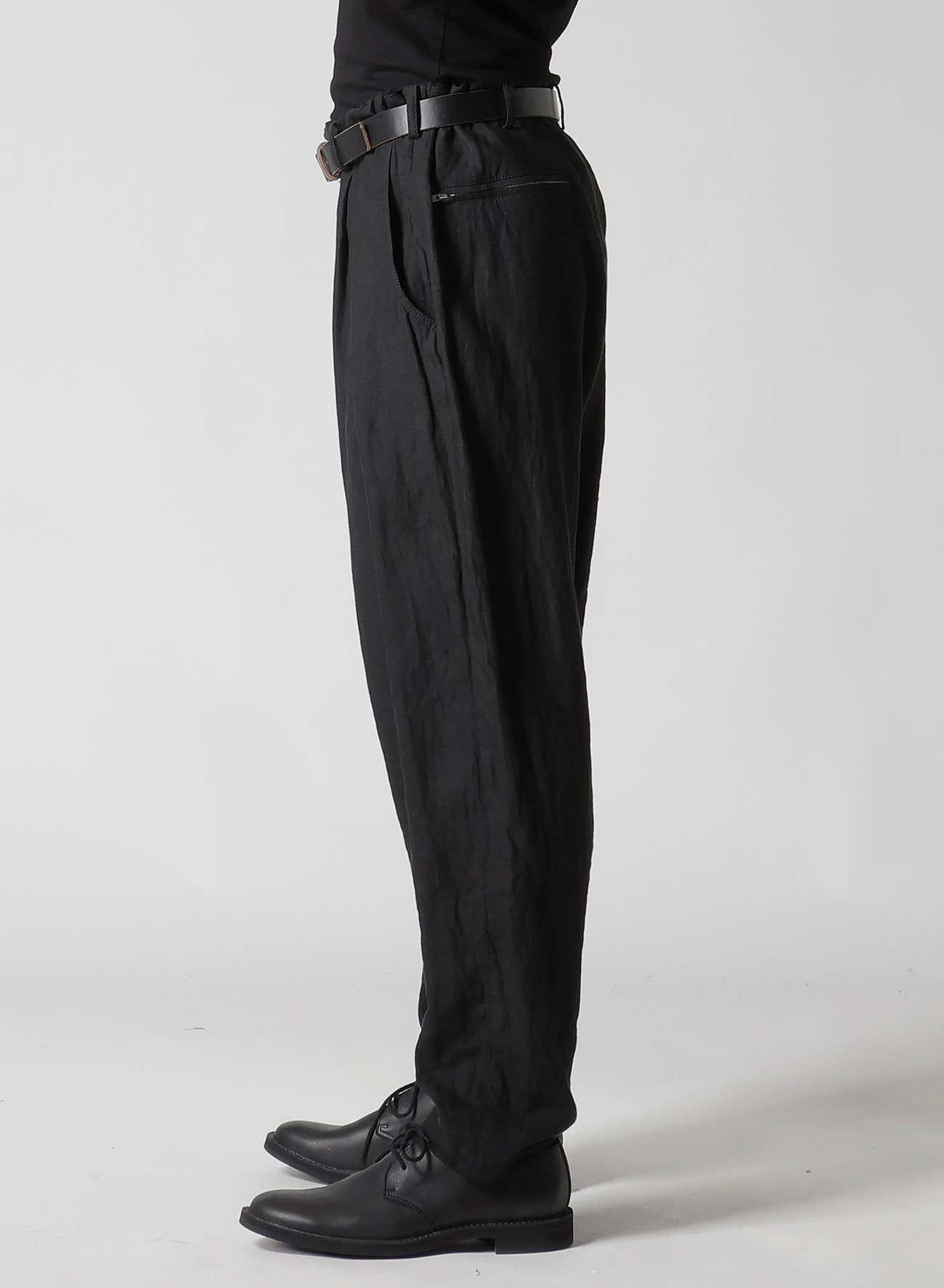 Y's for men x 120% LINO LINEN BACK SIDE ZIPPER PANTS