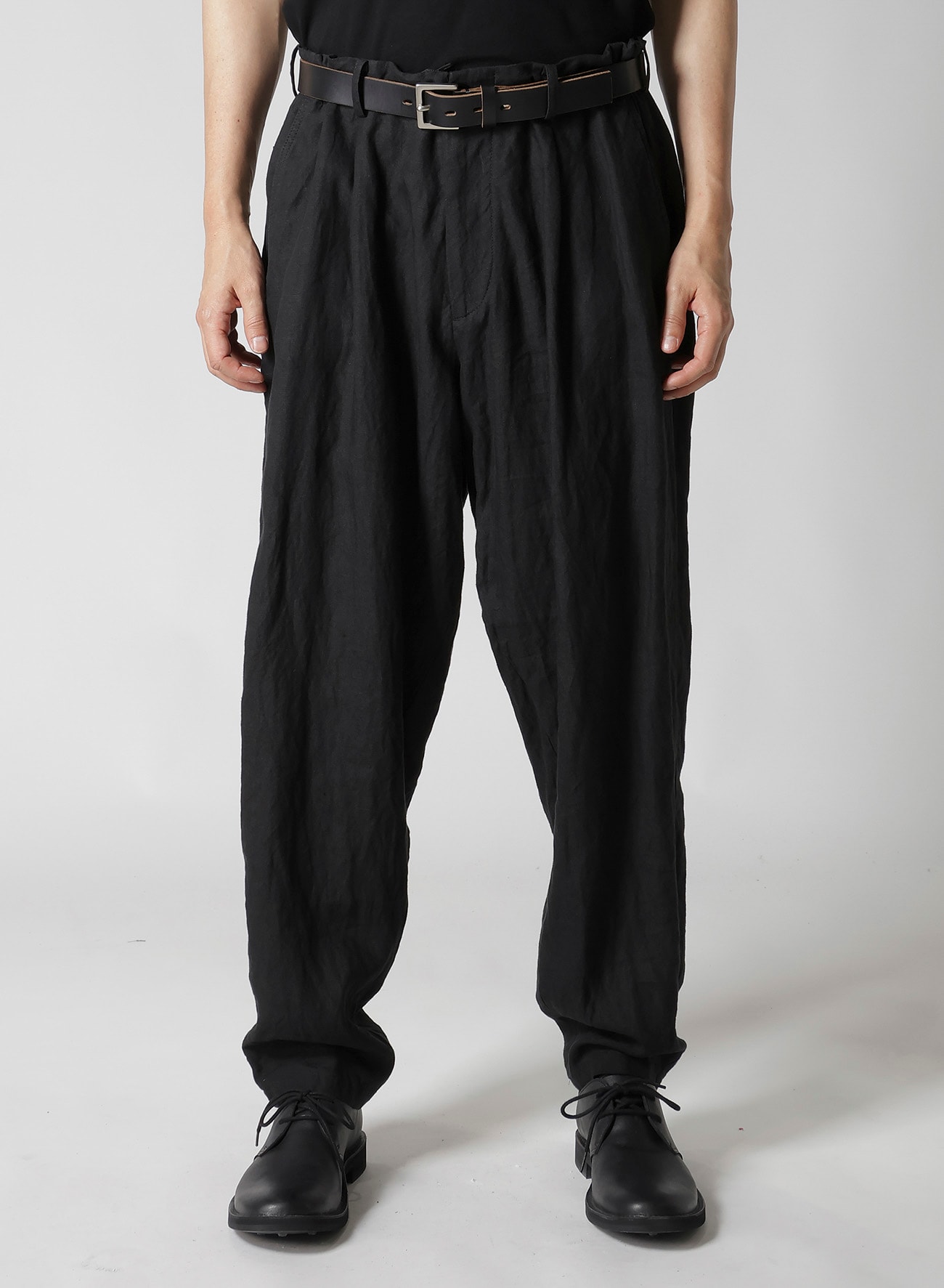 Y's for men x 120% LINO LINEN BACK SIDE ZIPPER PANTS