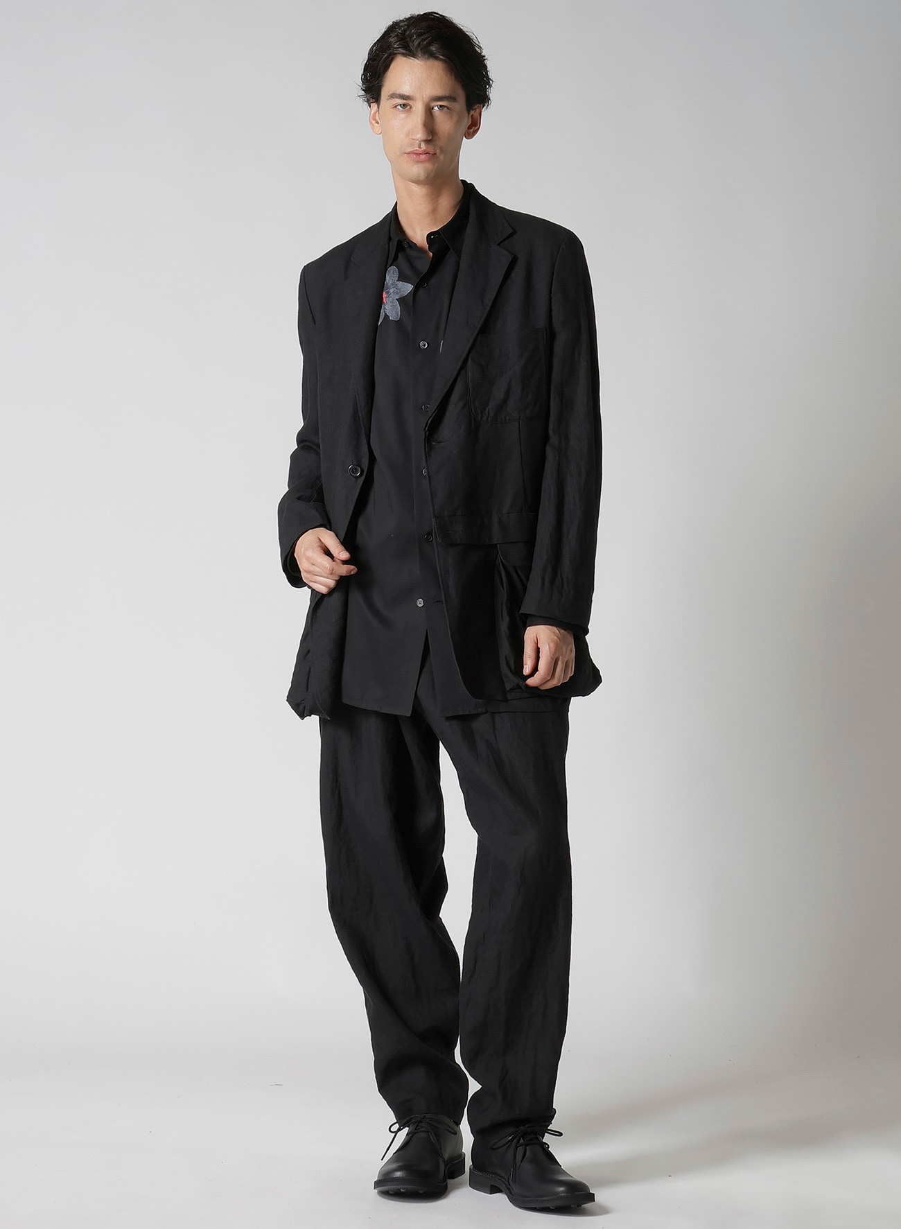 Y's for men x 120% LINO LINEN BACK SIDE ZIPPER PANTS