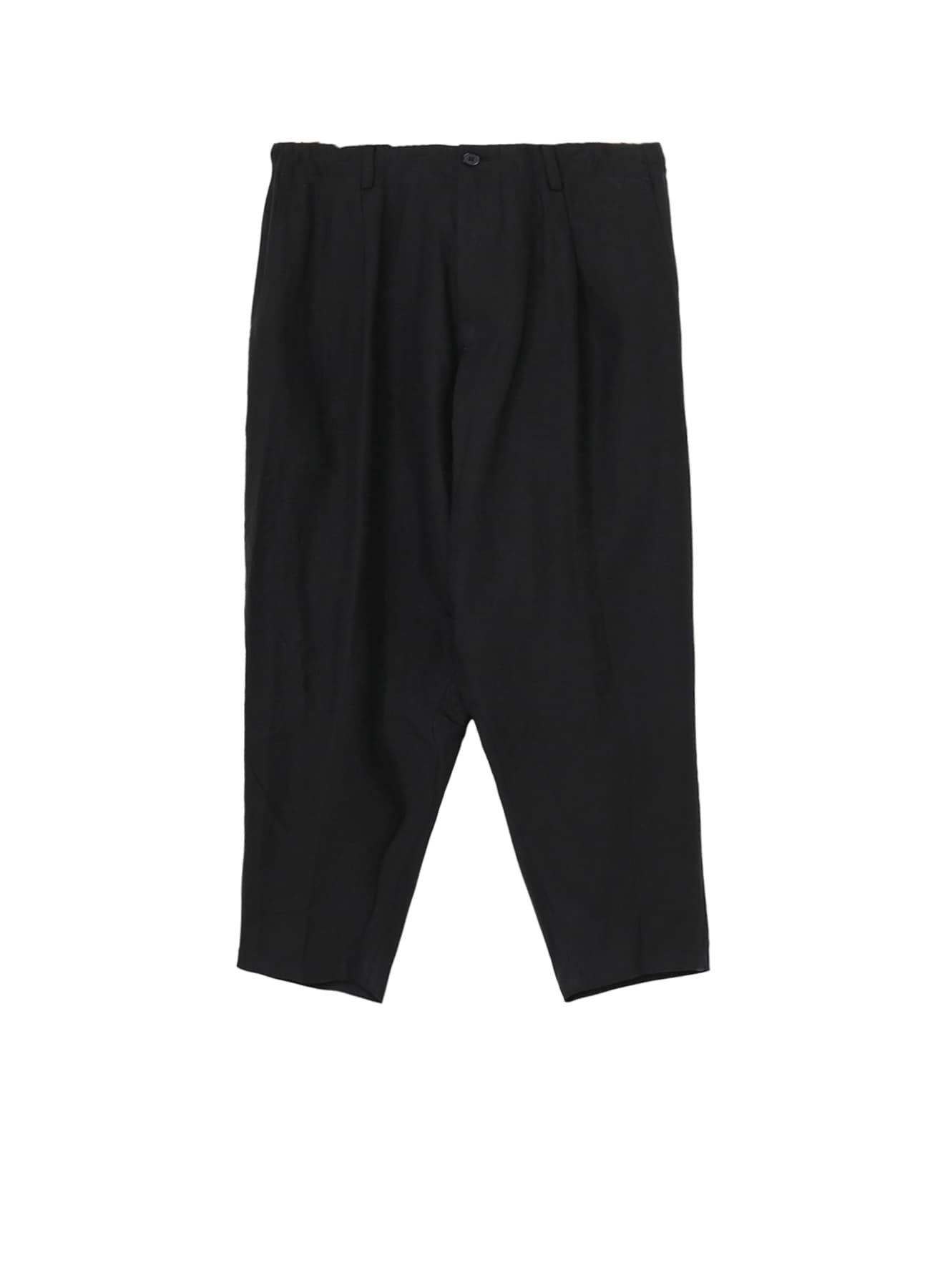 n0535【ヨウジヤマモト】ウール100% カジュアルパンツ　ブラック WOOL GABARDINE 12 TUCKS PANTS(S Black): Yohji Yamamoto POUR
