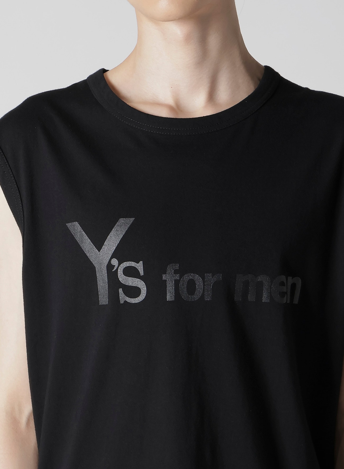 Y's for men LOGO PRINT SLEEVELESS T-SHIRTS