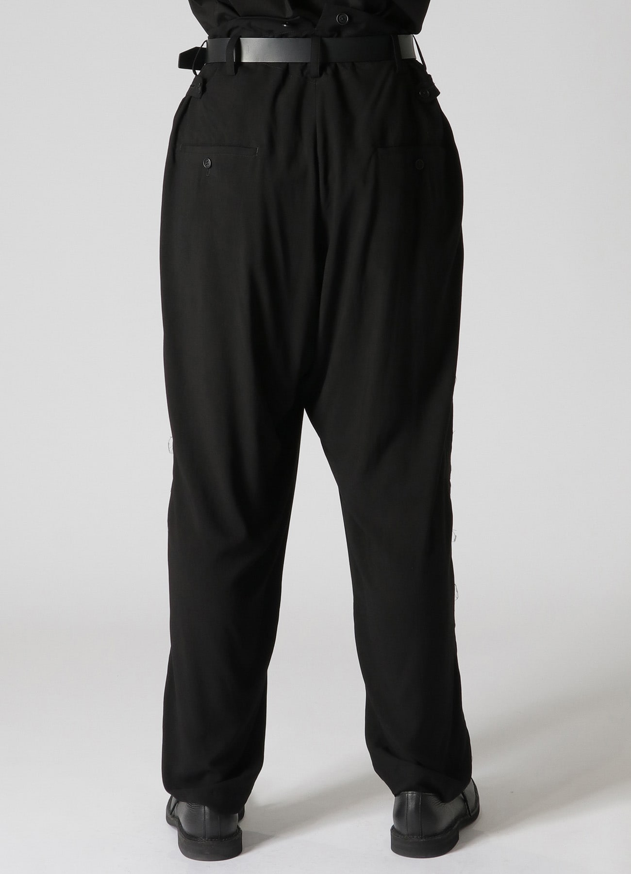 RAYON CAMBRIC SUSPENDER PANTS WITH SIDE DECORATIVE CLOTH