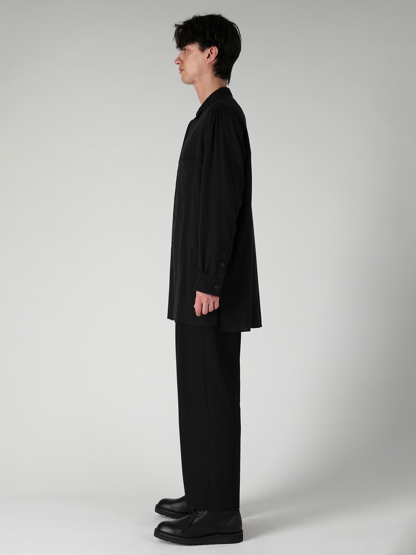 CELLULOSE LAWN DOUBLE COLLAR SHIRT