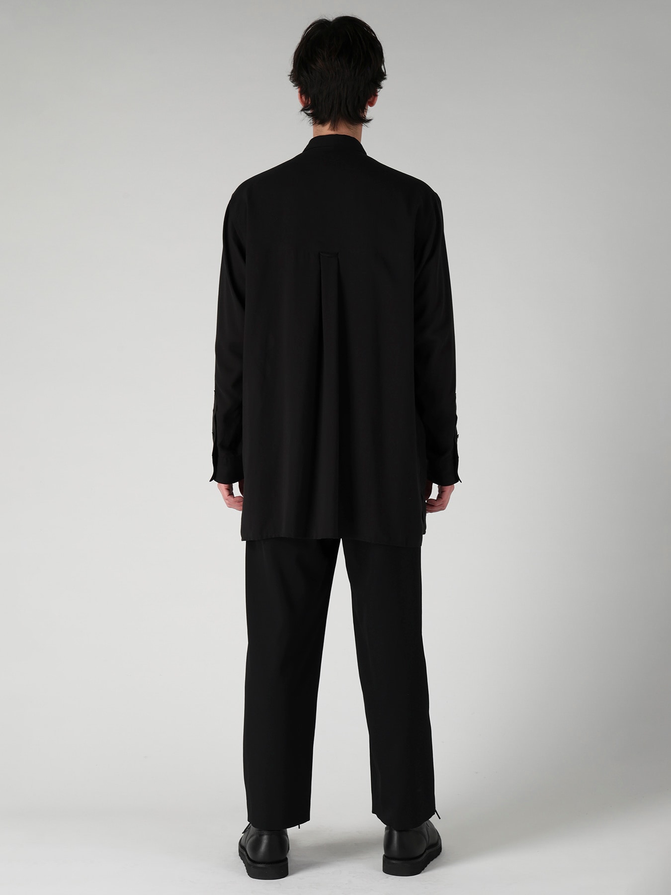 CELLULOSE LAWN DOUBLE COLLAR SHIRT