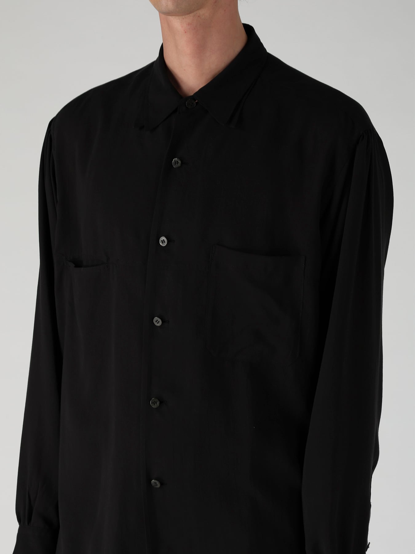 CELLULOSE LAWN DOUBLE COLLAR SHIRT