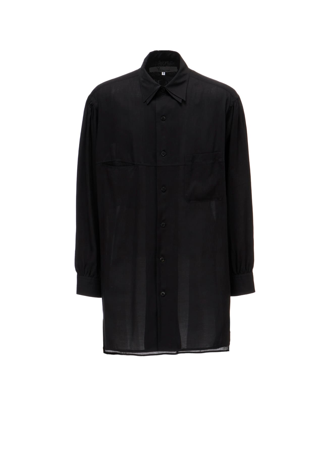 CELLULOSE LAWN DOUBLE COLLAR SHIRT